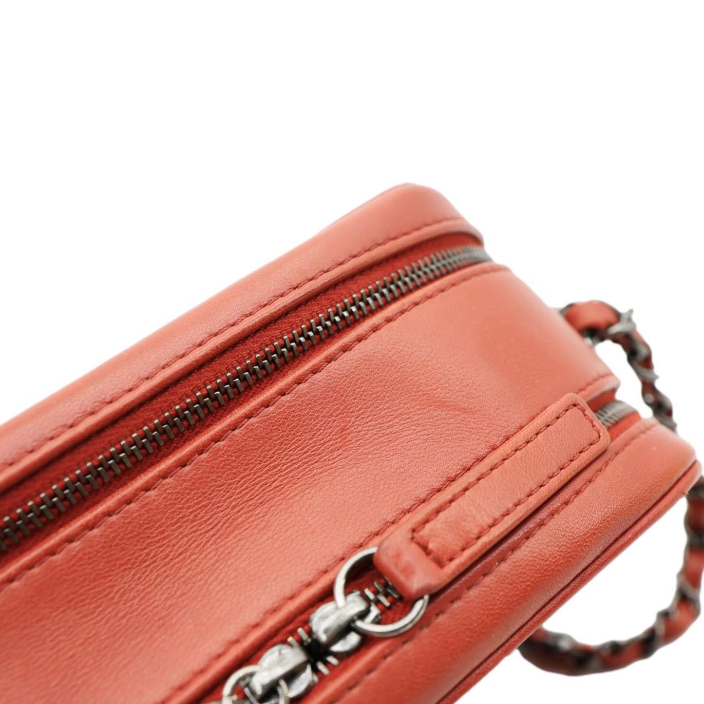 CHANEL Coco Boy Small Quilted Lambskin Camera Case Crossbody Bag Red