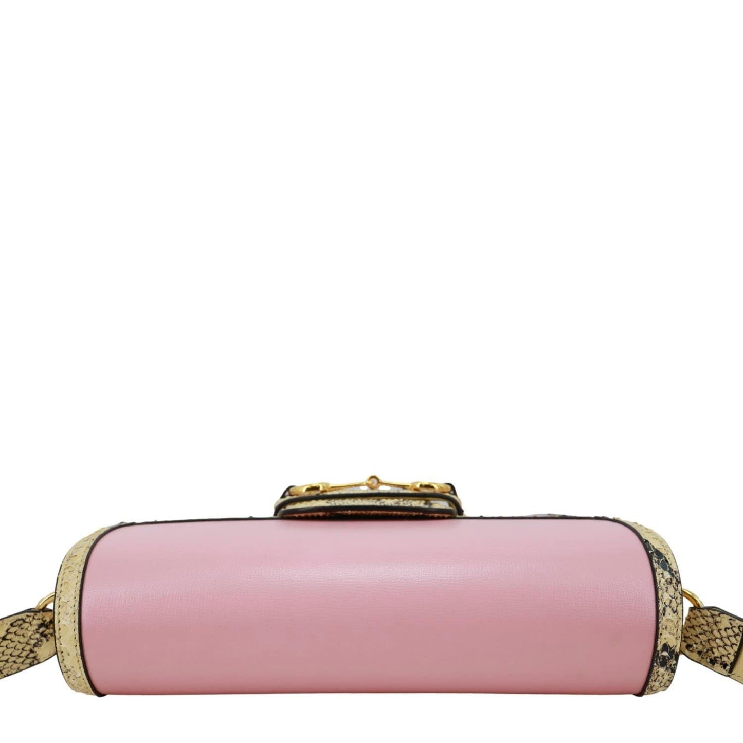 GUCCI Horsebit 1955 Mini Snakeskin Shoulder Bag Pink 602204