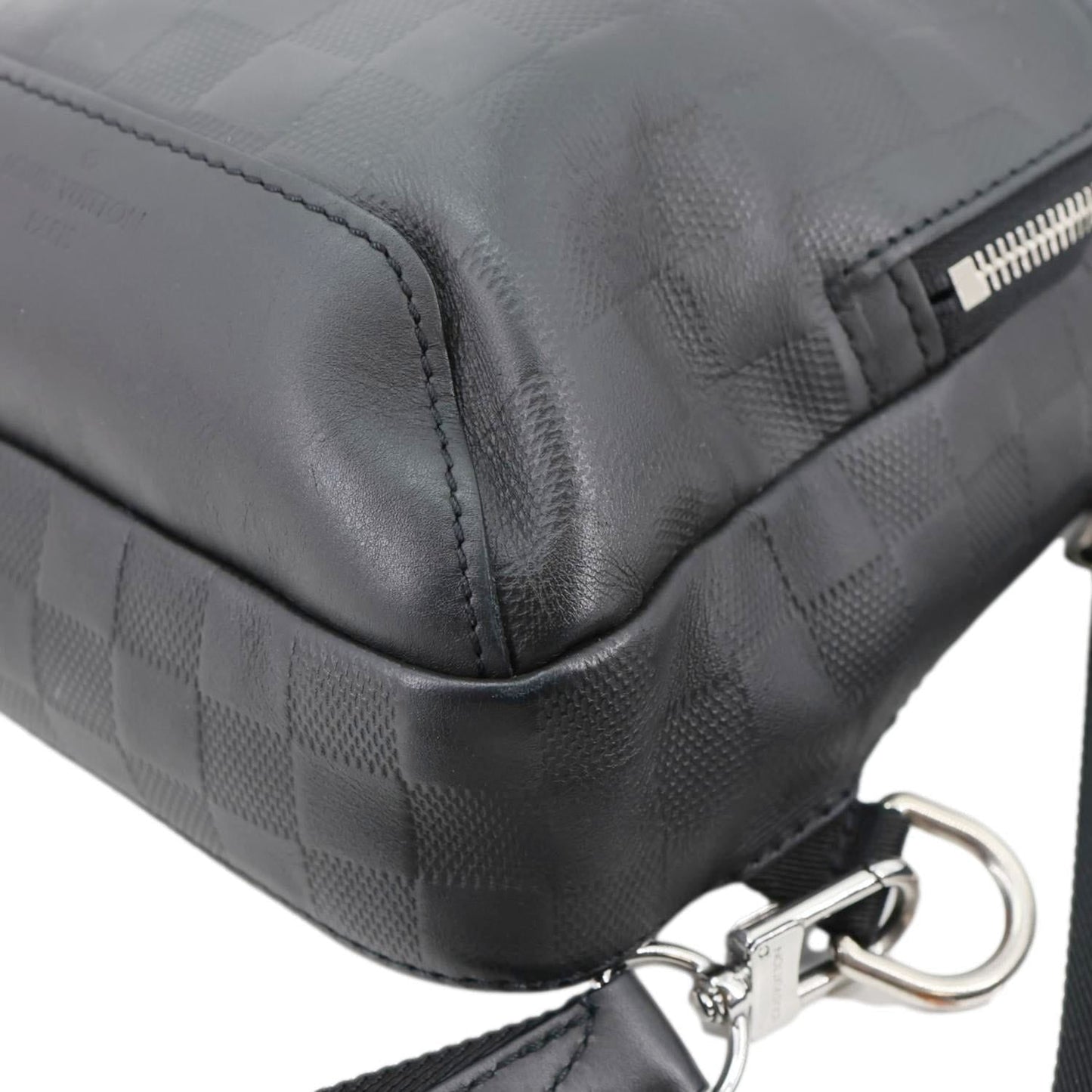 LOUIS VUITTON Avenue Sling Damier Infini Leather Backpack Bag Black