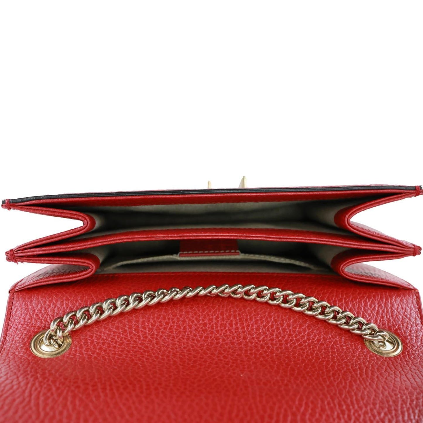 GUCCI Interlocking GG Small Dollar Calfskin Leather Crossbody Bag Red 510304