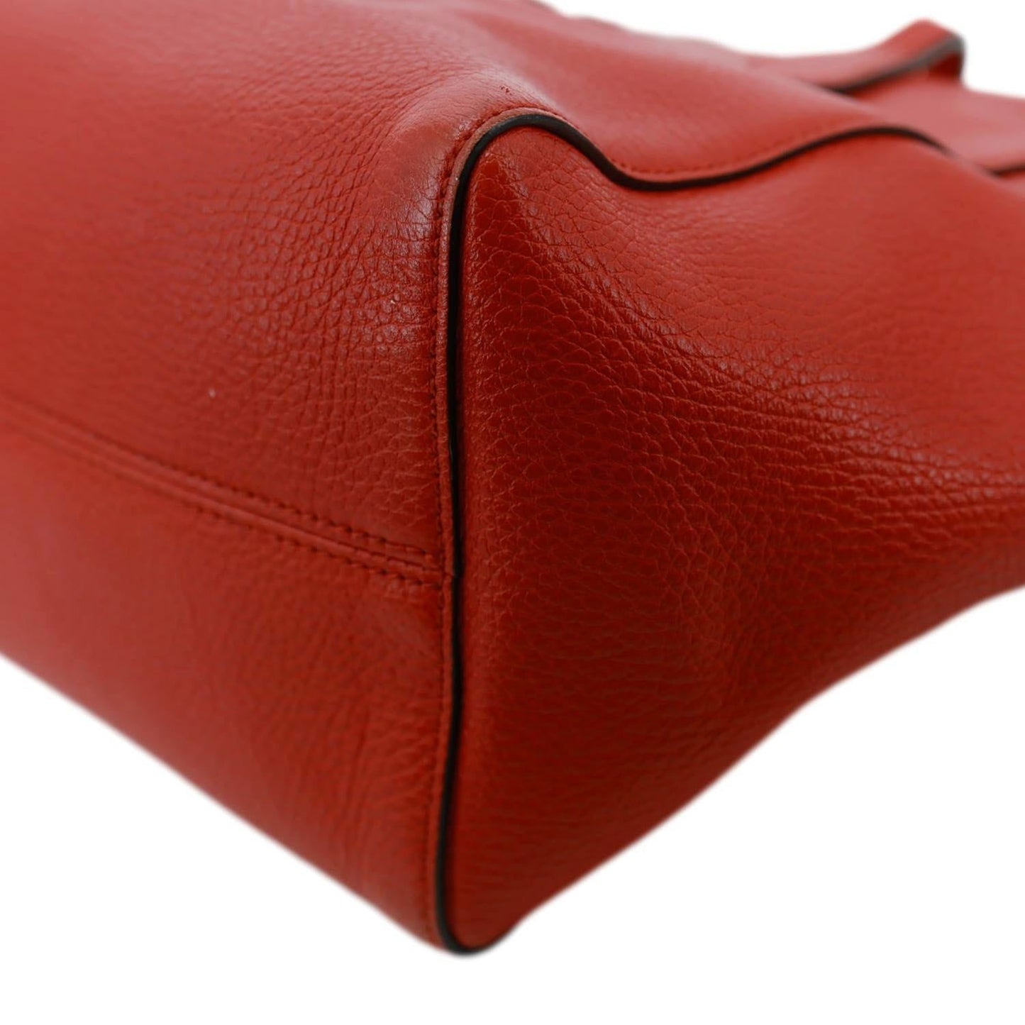 GUCCI Swing Small Pebbled Leather Tote Bag Red 354408