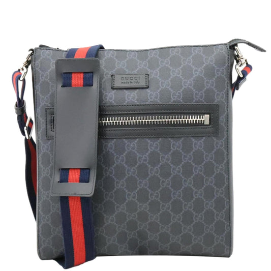 GUCCI GG Supreme Canvas Messenger Bag Black 474137