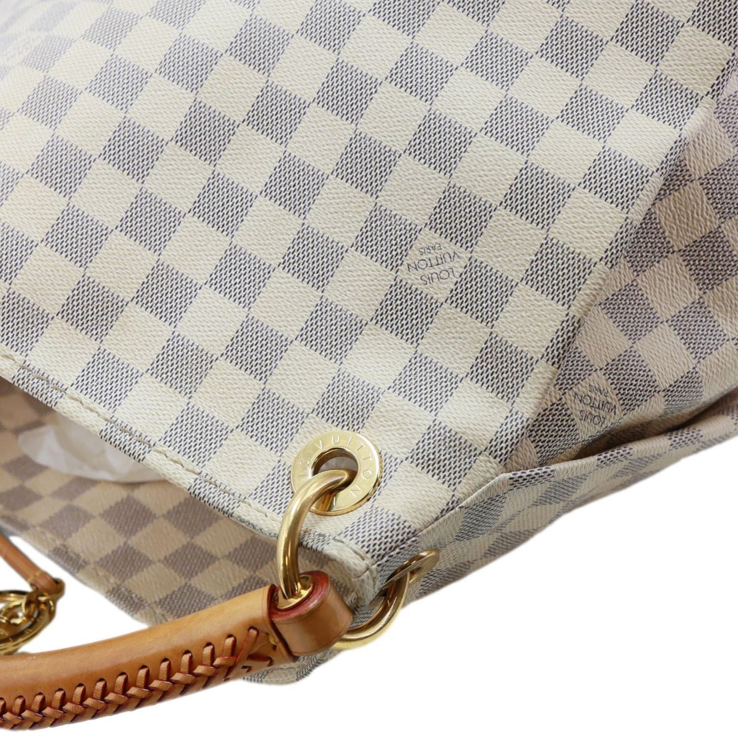 LOUIS VUITTON Artsy MM Damier Azur Hobo Bag White