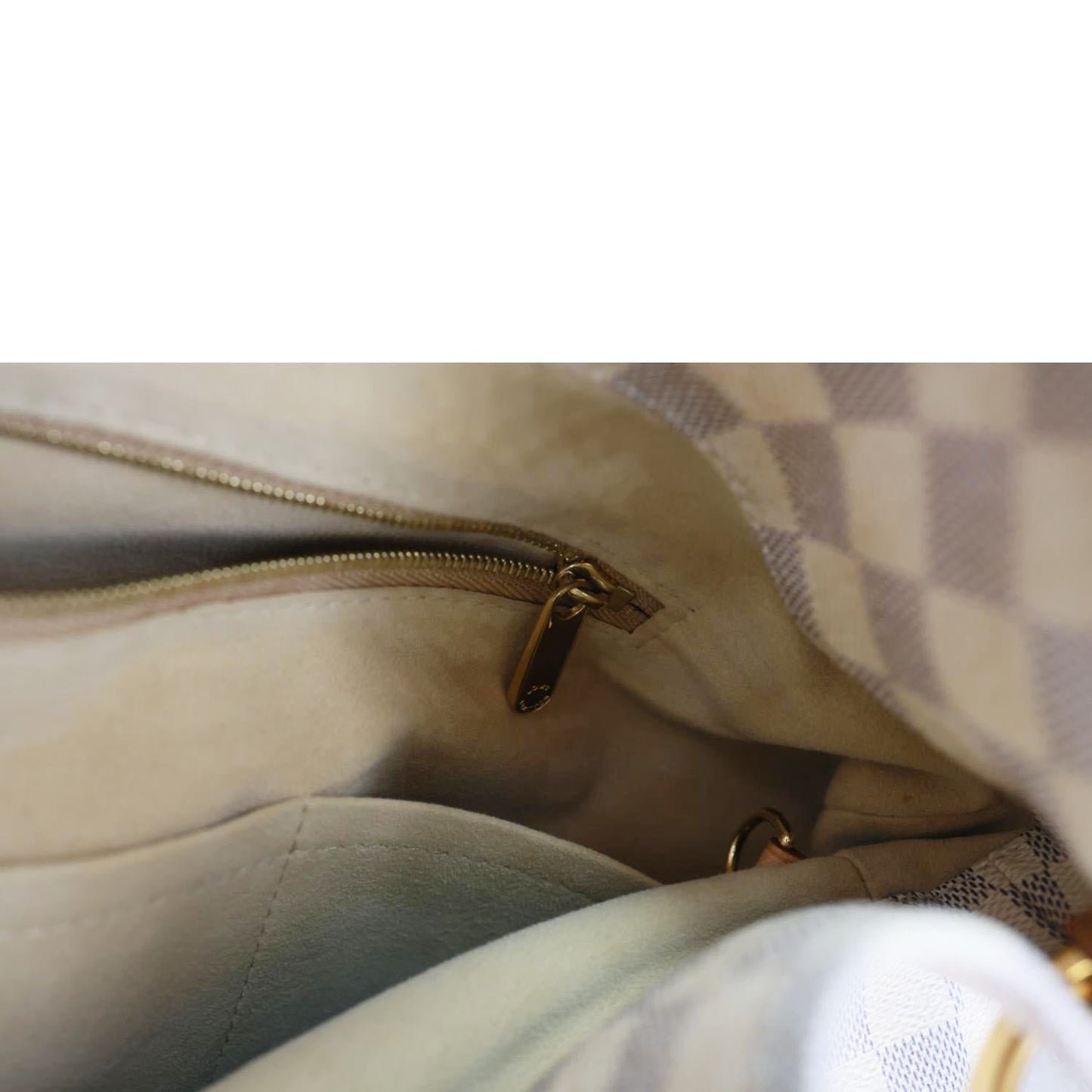 LOUIS VUITTON Artsy MM Damier Azur Hobo Bag White