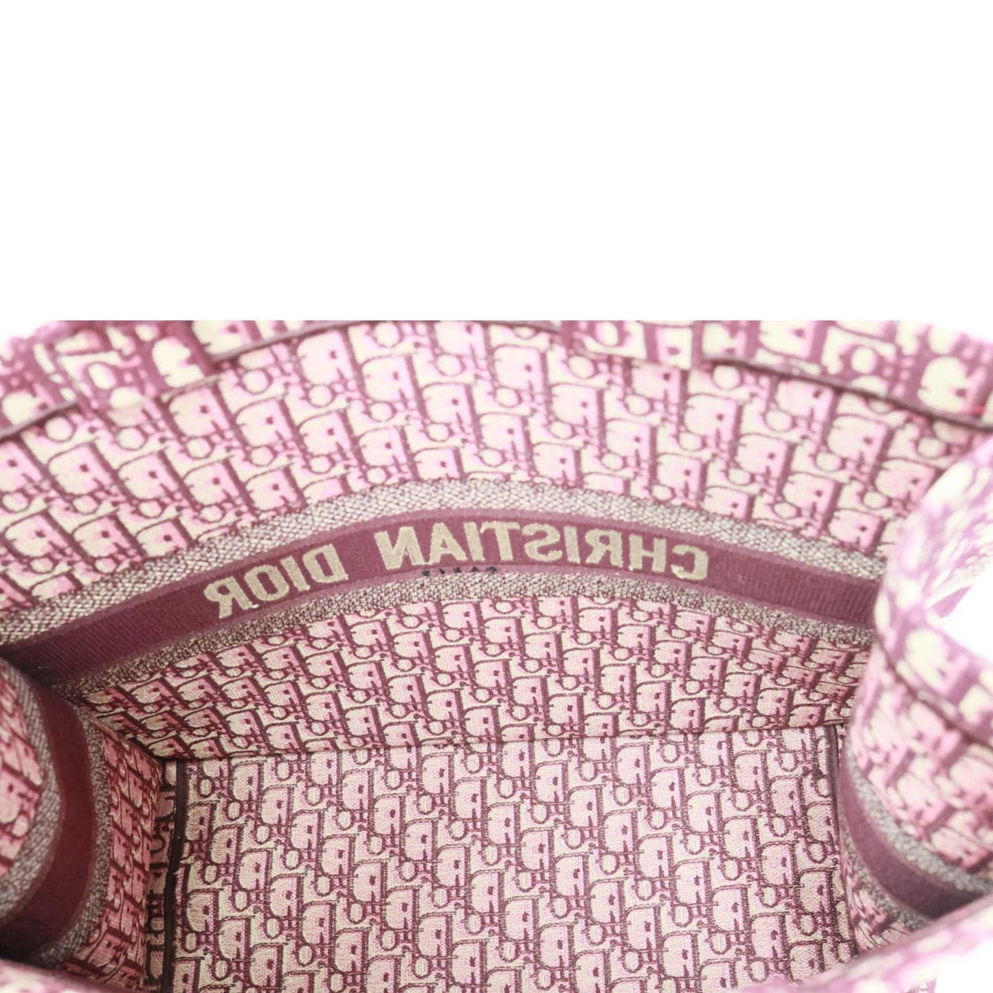 CHRISTIAN DIOR Book Large Oblique Embroidery Canvas Tote Bag Burgundy