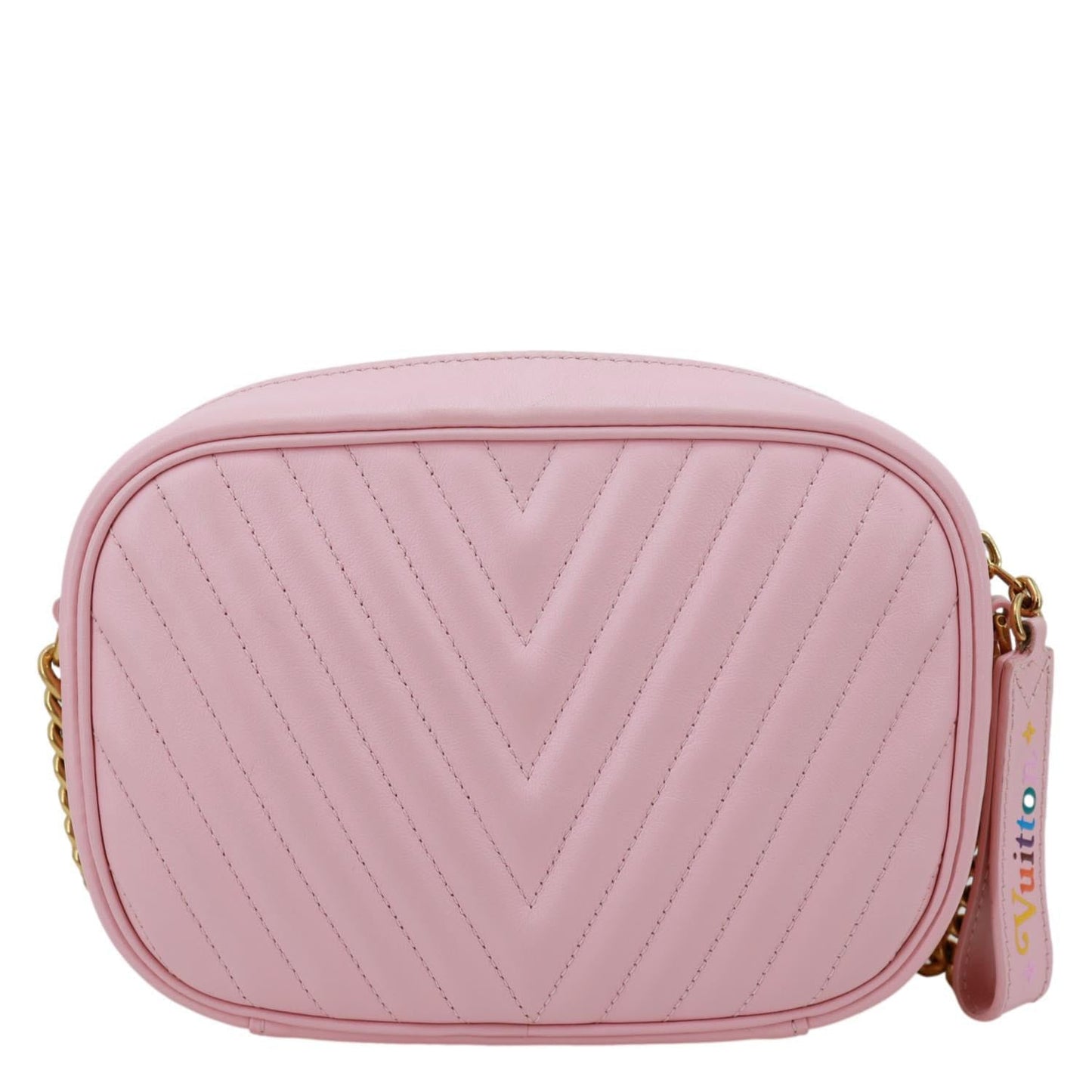 LOUIS VUITTON New Wave Quilted Leather Camera Crossbody Bag Pink