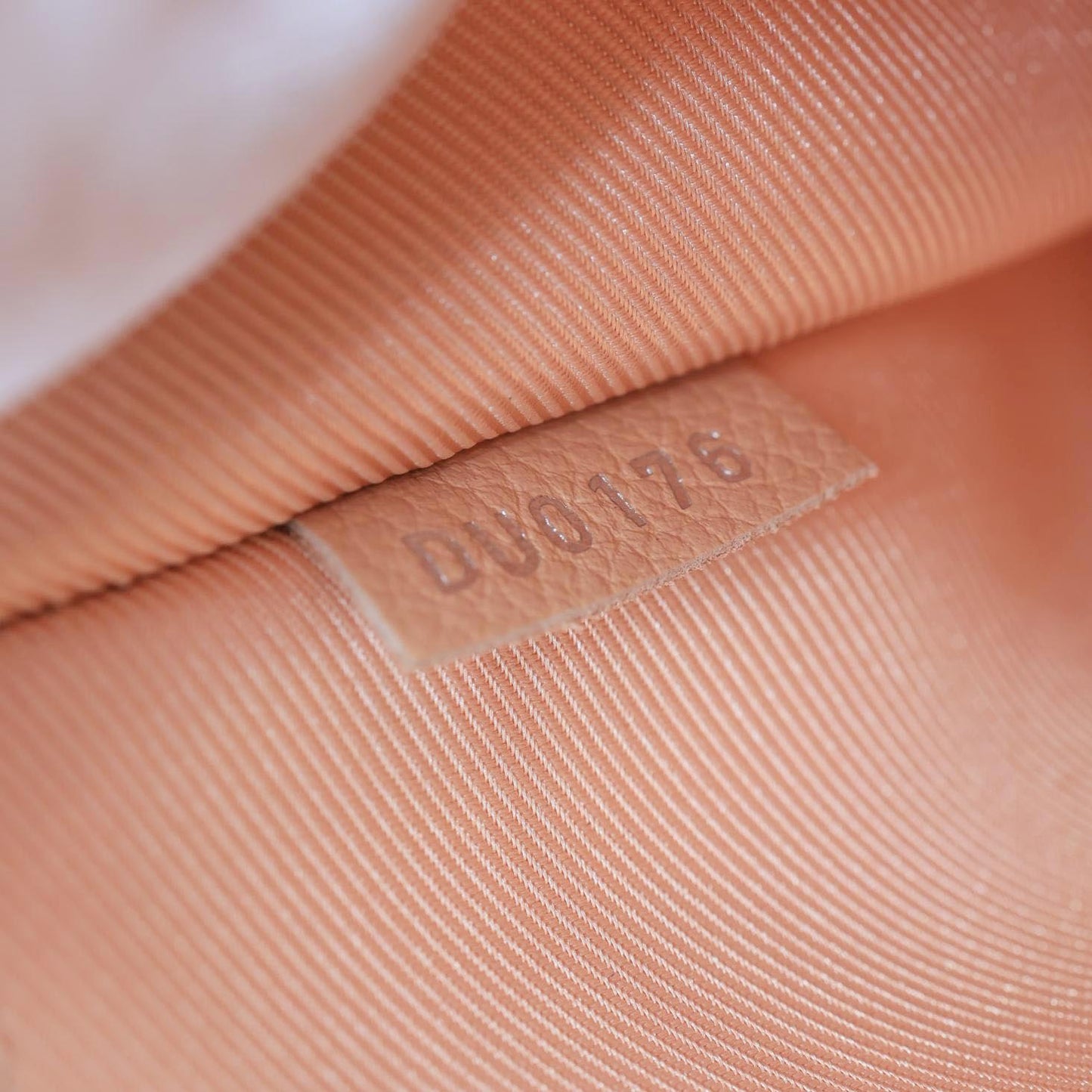 LOUIS VUITTON Lockme II BB Pebbled Leather Crossbody Bag Peach