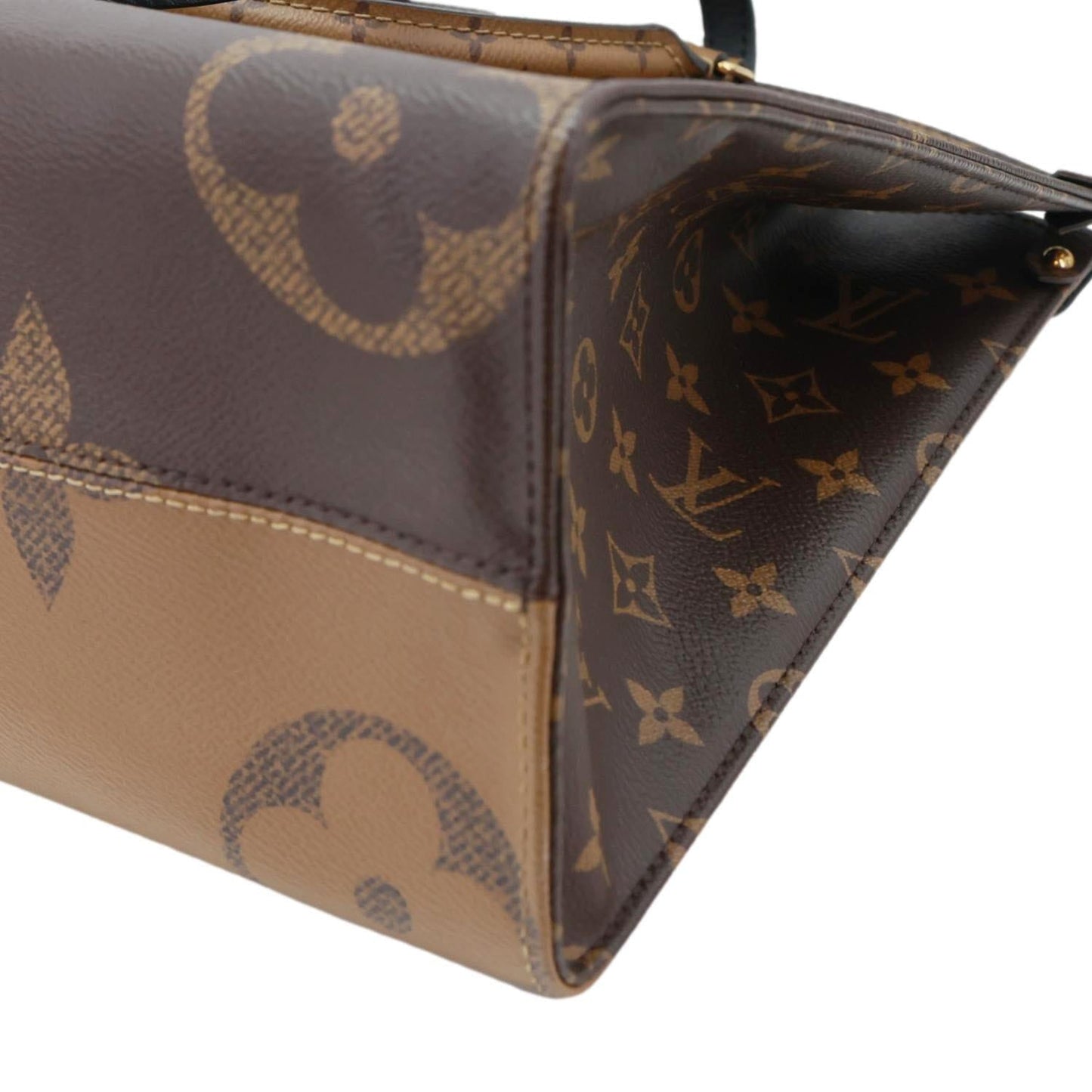 LOUIS VUITTON Onthego MM Reverse Monogram Giant Canvas Tote Bag Brown