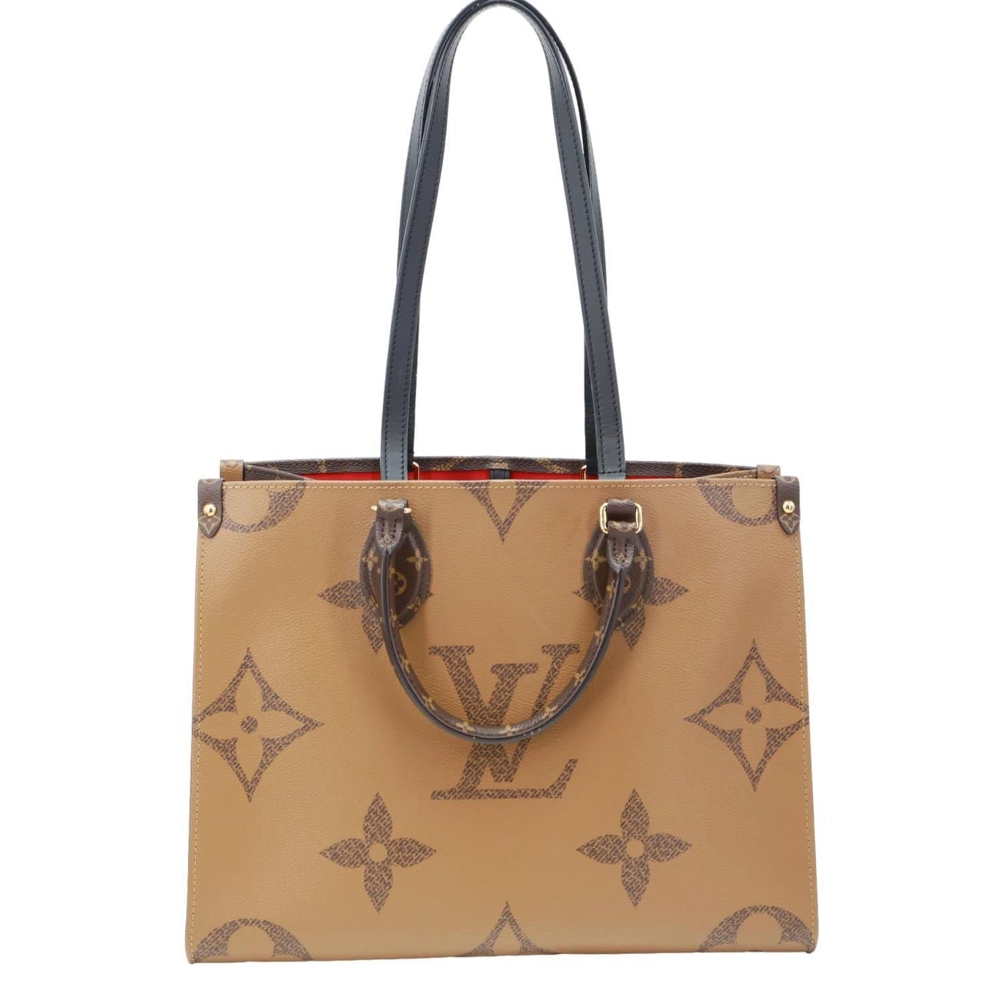 LOUIS VUITTON Onthego MM Reverse Monogram Giant Canvas Tote Bag Brown