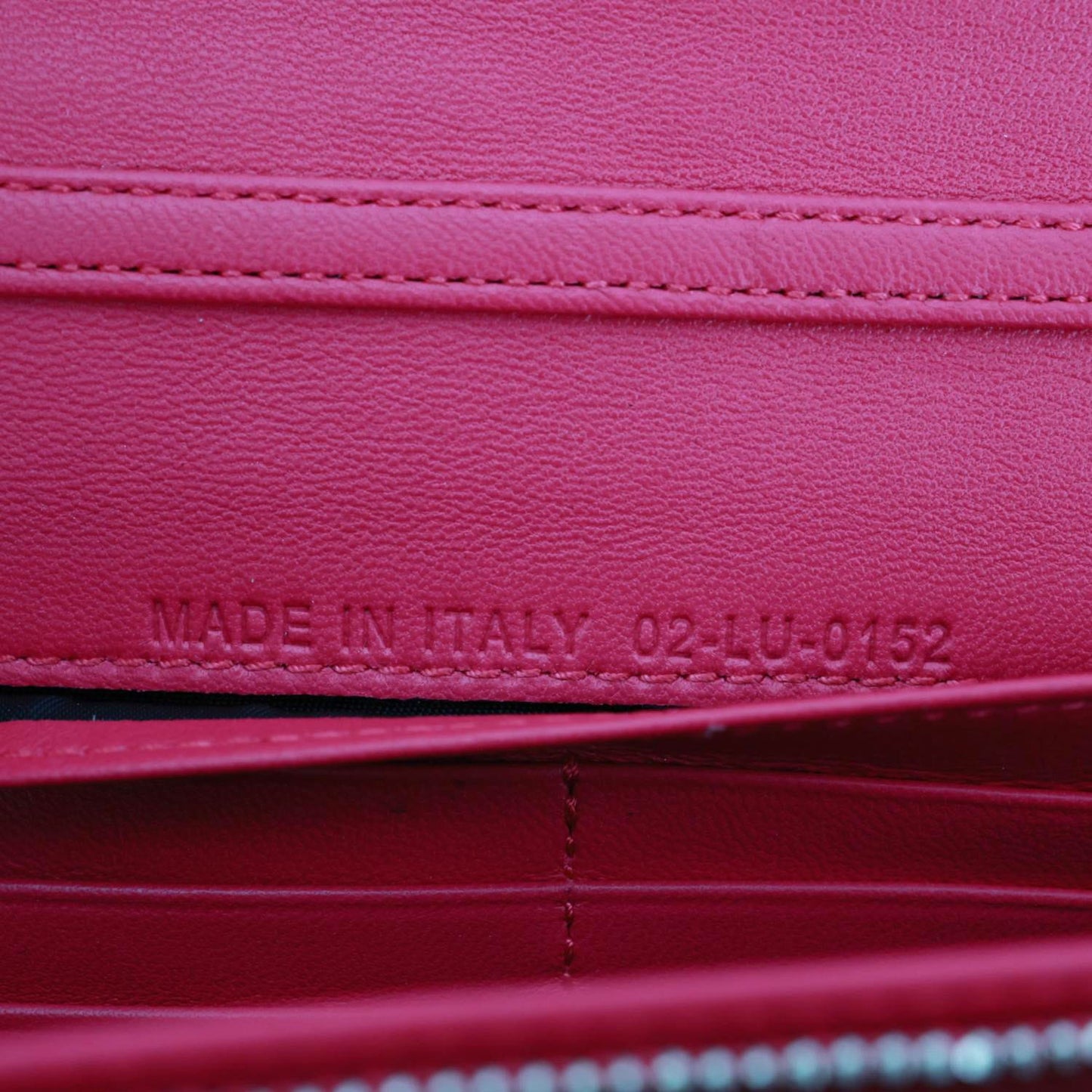 CHRISTIAN DIOR Lady Dior Quilted Cannage Leather Wallet On Chain Pink