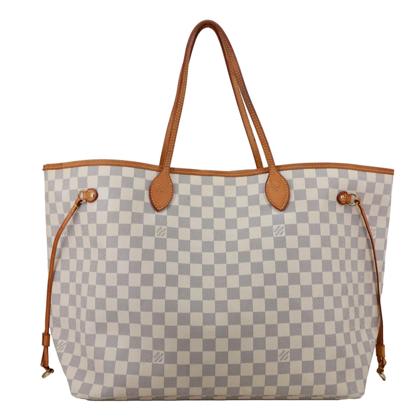 LOUIS VUITTON Neverfull GM Damier Azur Tote Shoulder Bag White