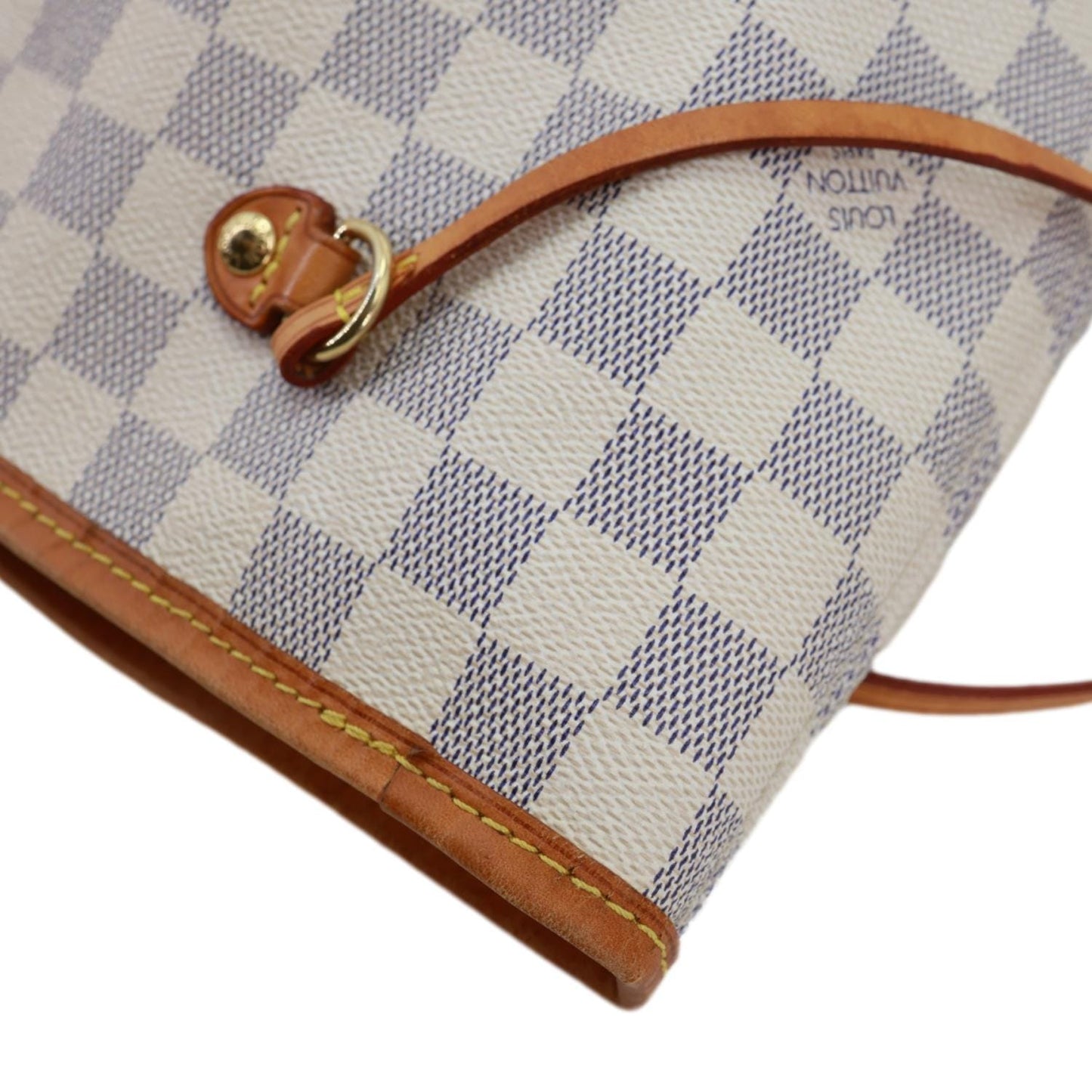 LOUIS VUITTON Neverfull GM Damier Azur Tote Shoulder Bag White