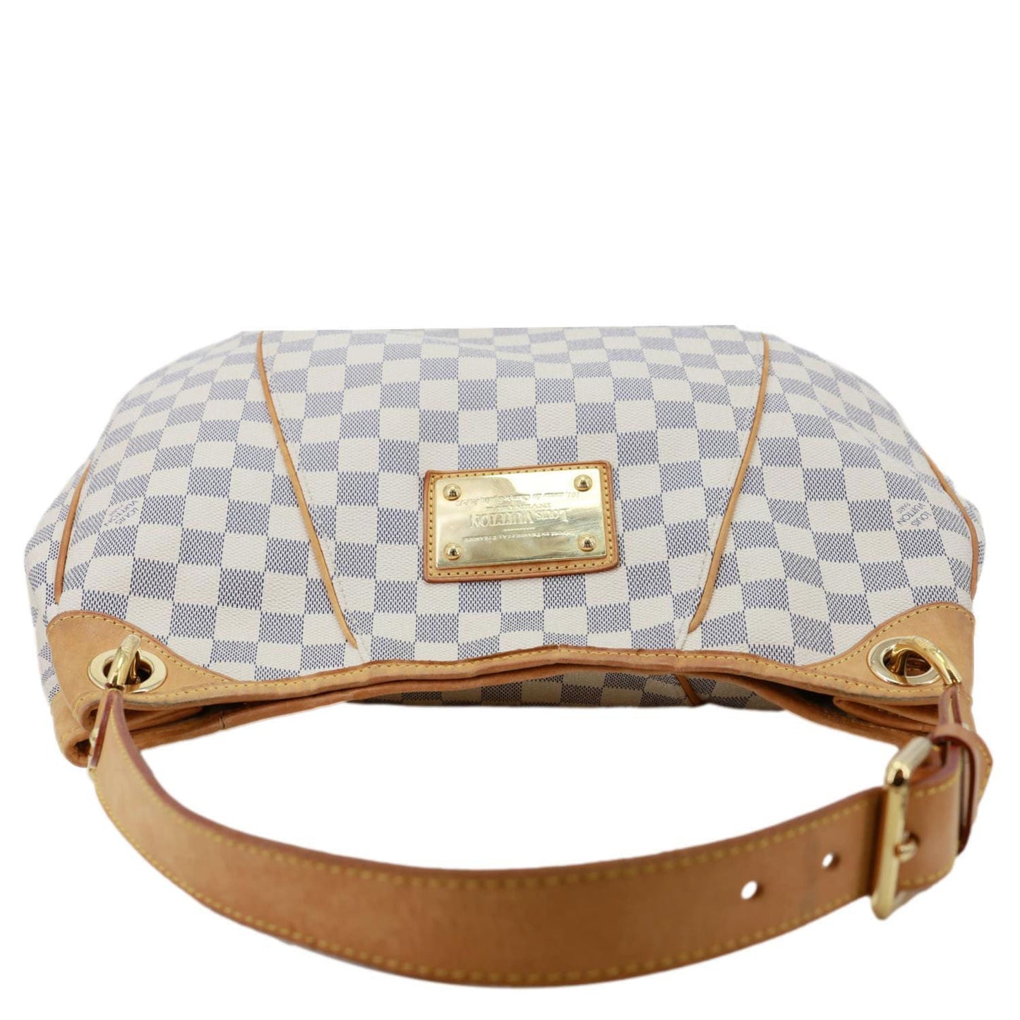 LOUIS VUITTON Galliera PM Damier Azur Hobo Bag White