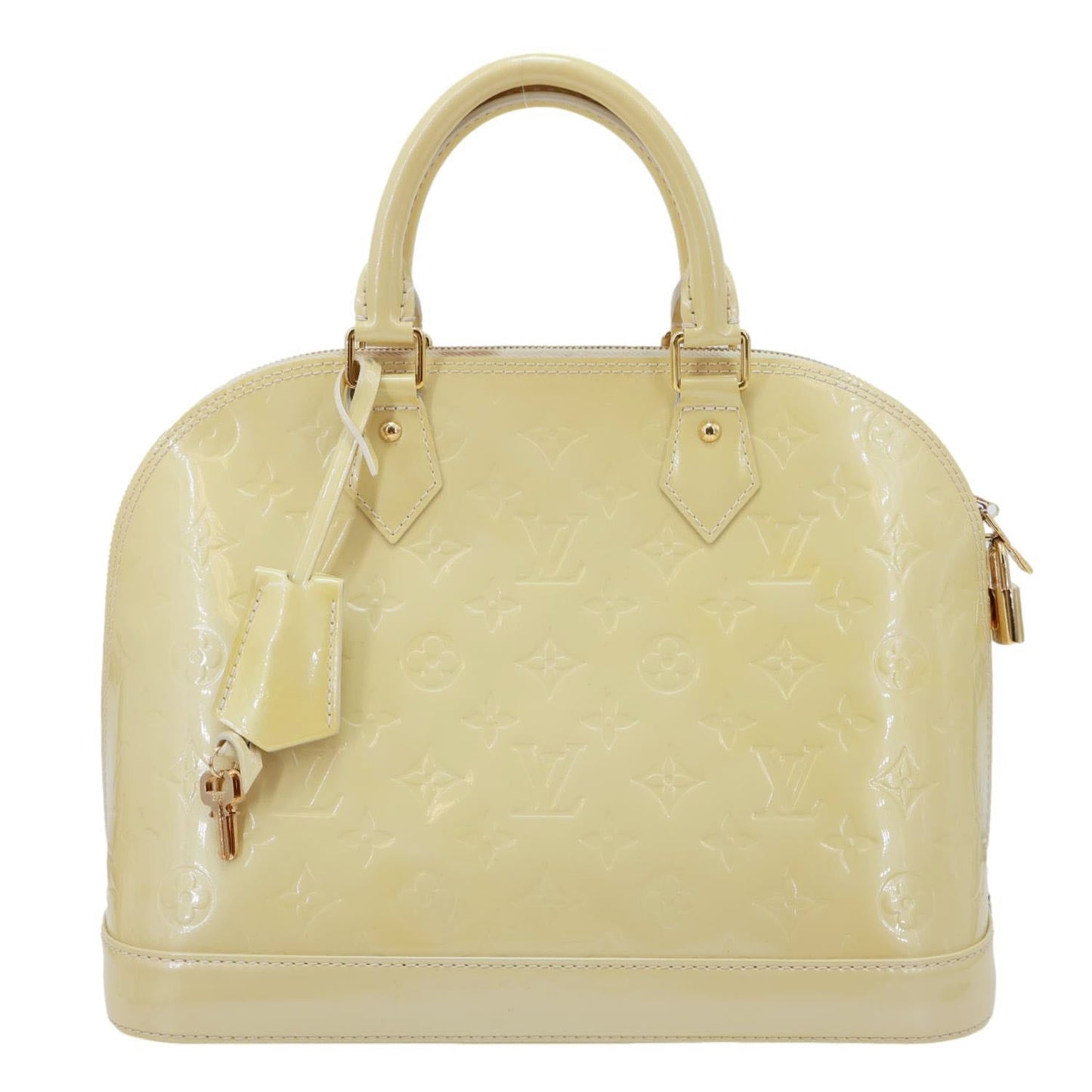 LOUIS VUITTON Alma PM Monogram Vernis Satchel Bag Yellow