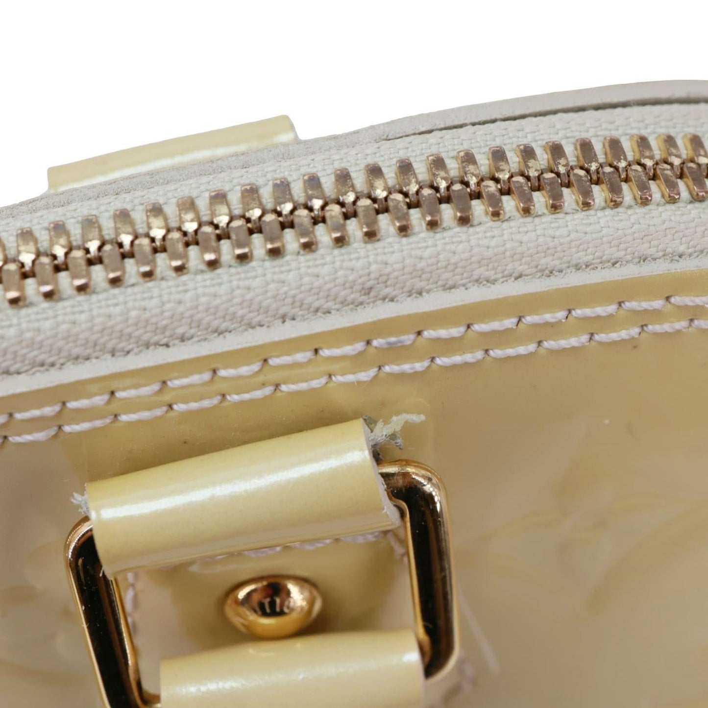LOUIS VUITTON Alma PM Monogram Vernis Satchel Bag Yellow
