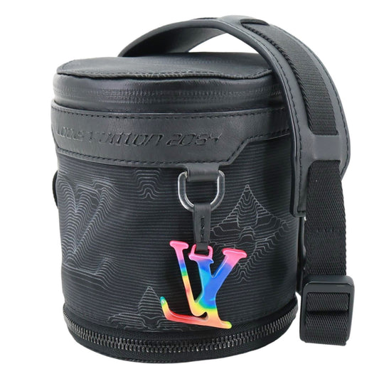 LOUIS VUITTON 2054 Expandable Polochon Nylon Shoulder Bag Black