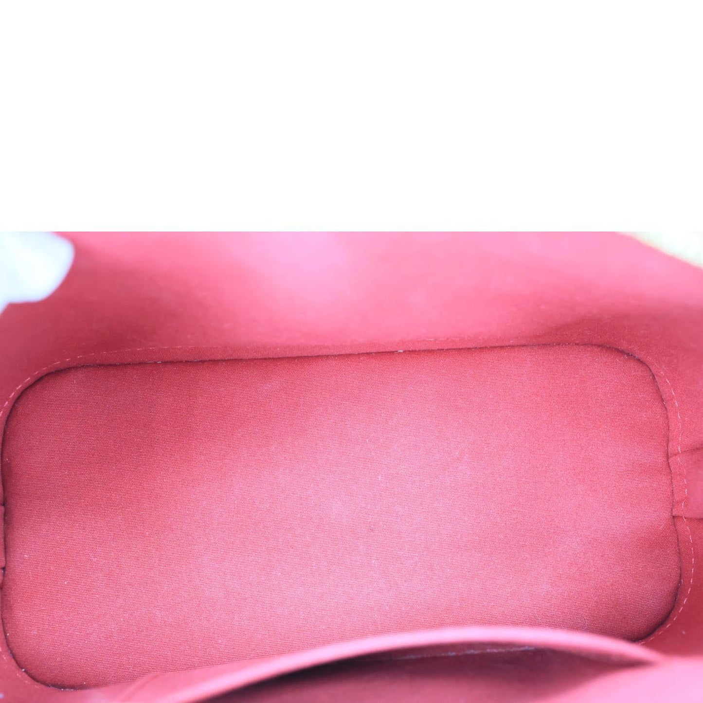 LOUIS VUITTON Alma BB Monogram Rayures Vernis Satchel Bag Red