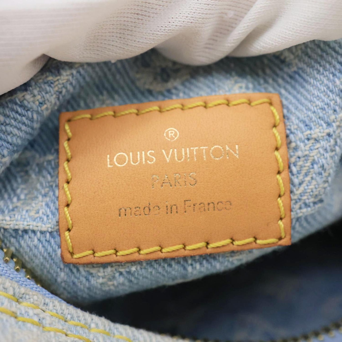 LOUIS VUITTON Loop Monogram Denim Shoulder Bag Light Blue