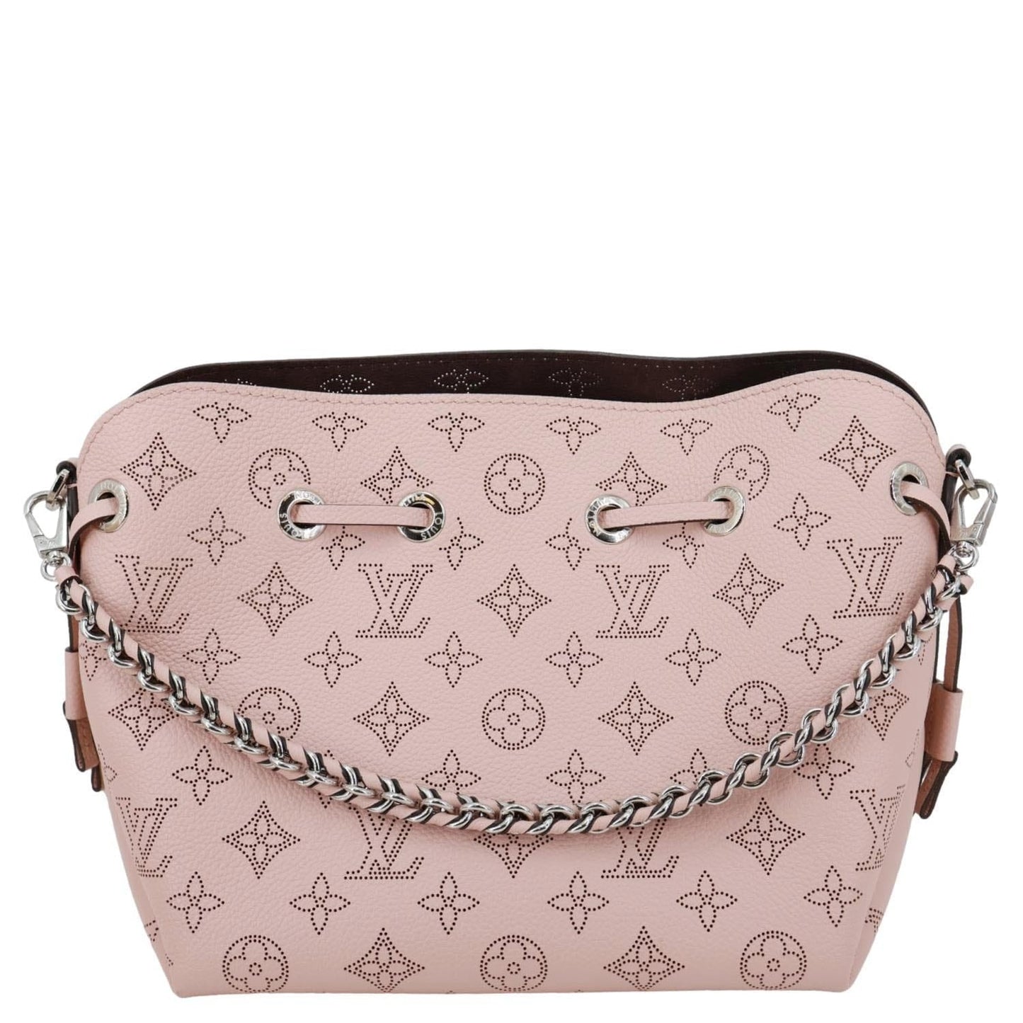 LOUIS VUITTON Bella Bucket Mahina Leather Crossbody Bag Magnolia