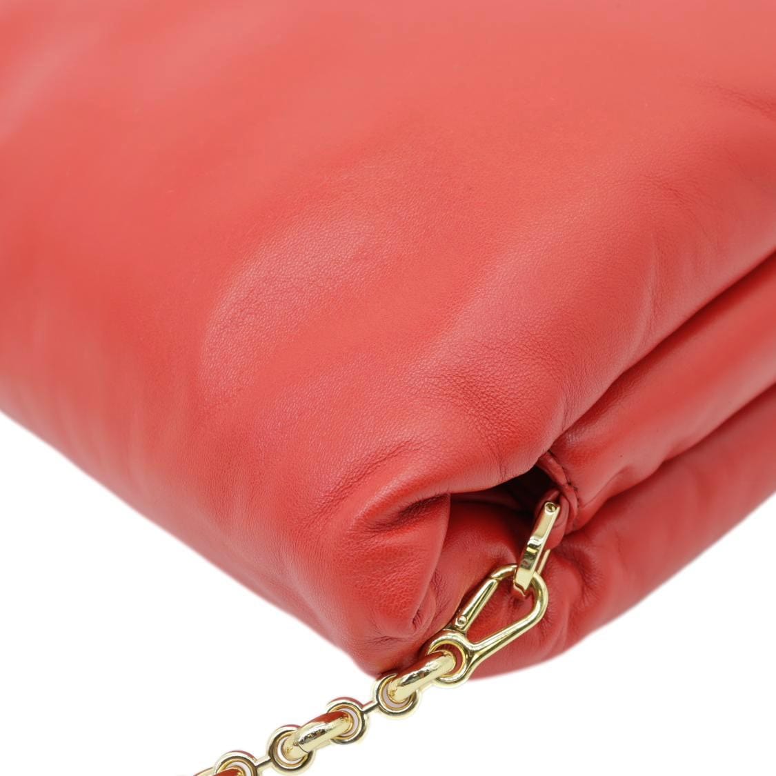 LOEWE Goya Small Puffer Lambskin Leather Shoulder Bag Bag Red