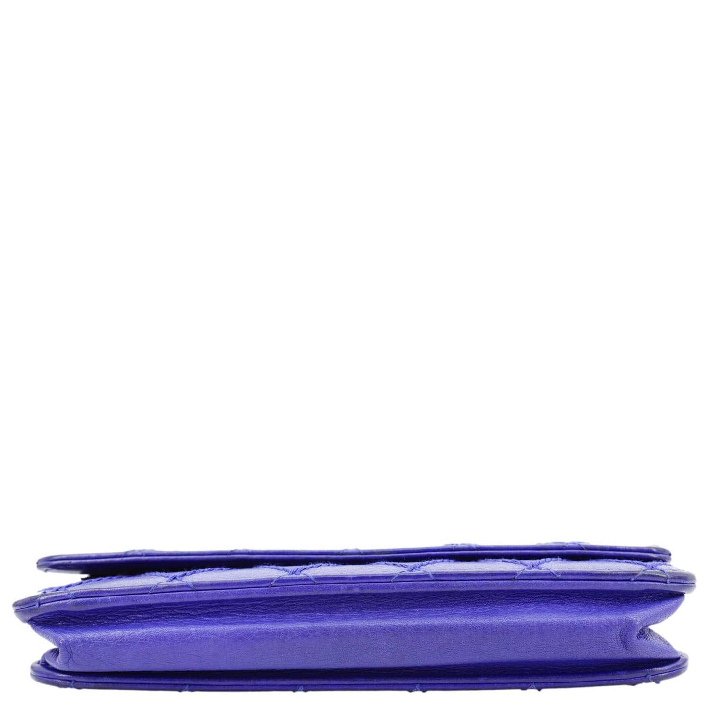 CHANEL Fancy CC Quilted Calfskin Leather Wallet On Chain Bag Royal Blue