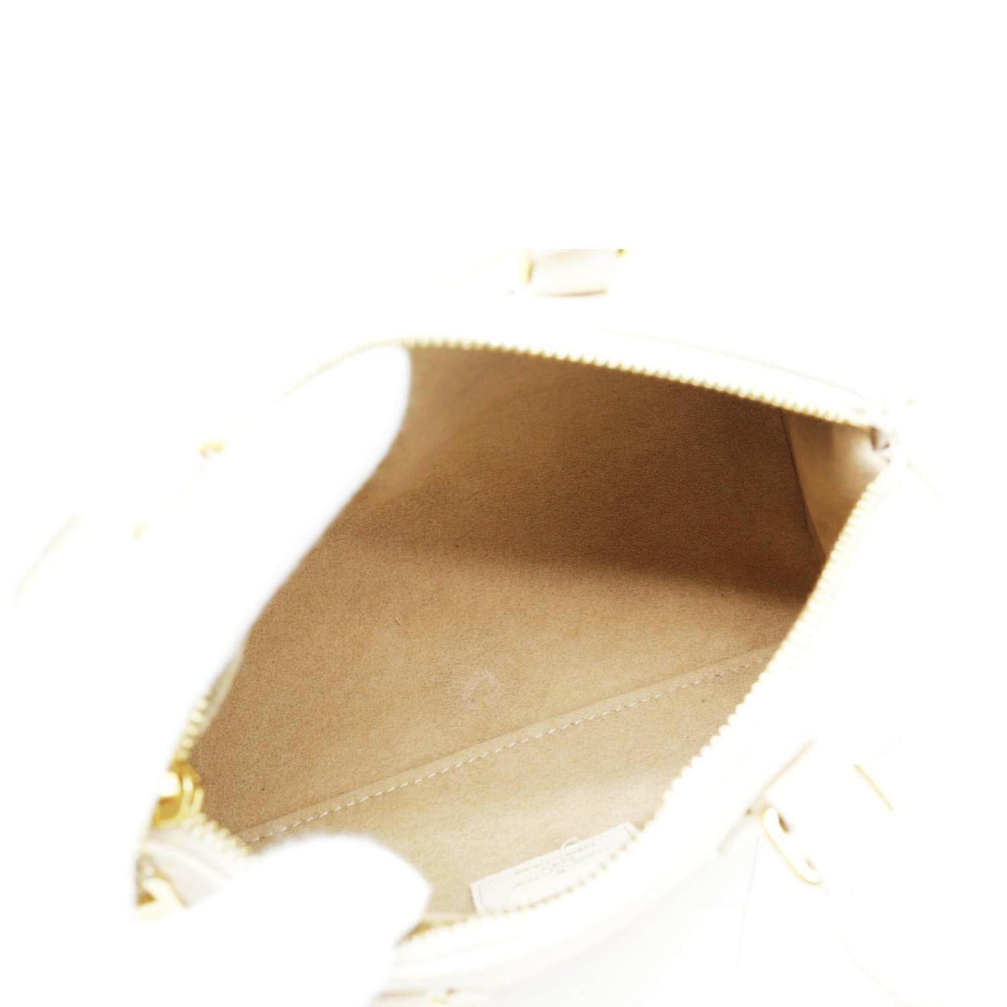 LOUIS VUITTON Papillon BB Monogram Empreinte Leather Shoulder Bag Off White