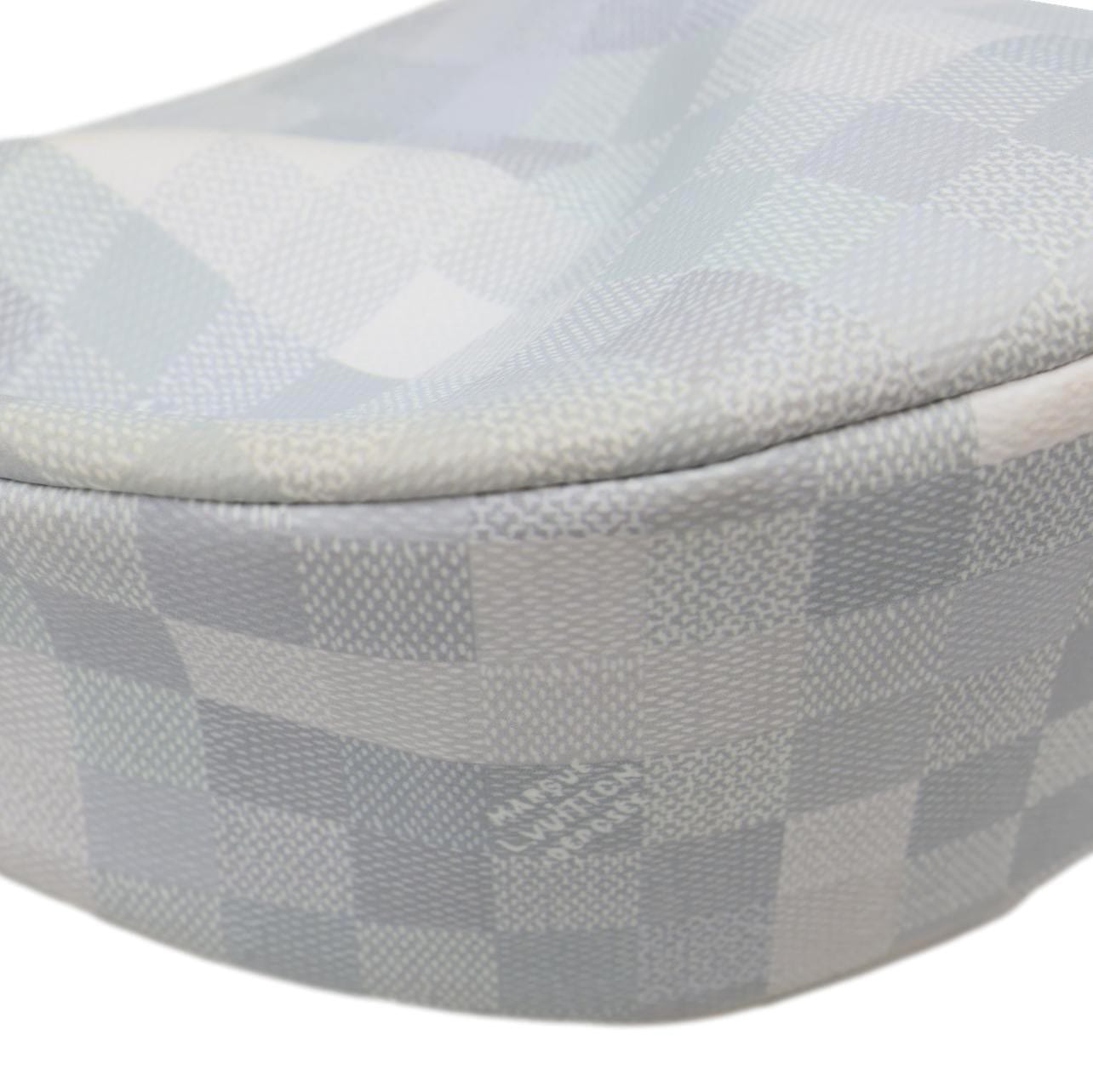 LOUIS VUITTON Hamac Damoflage Snow Canvas Hobo Bag White