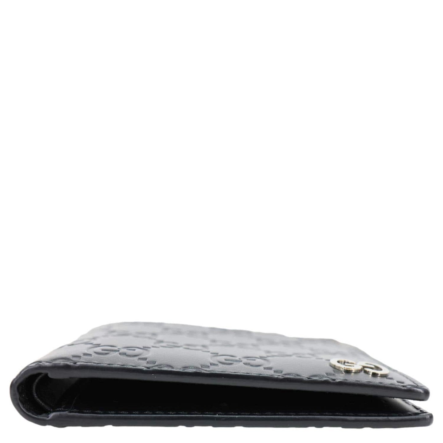 GUCCI GG Signature Leather Bifold Men's Wallet Black 473916
