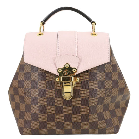 LOUIS VUITTON Clapton Damier Ebene Backpack Bag Pink