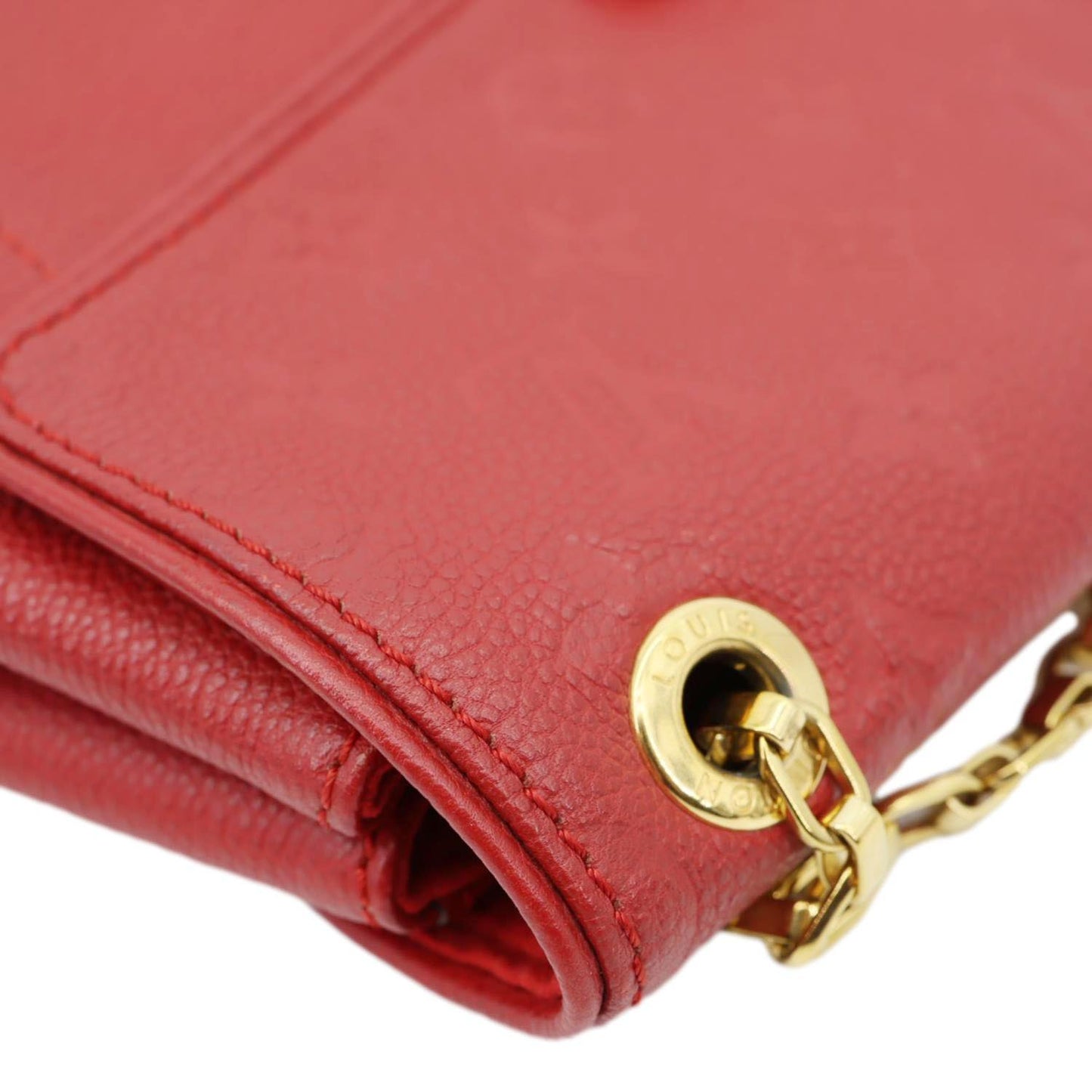 LOUIS VUITTON Saint Germain PM Monogram Empreinte Leather Shoulder Bag Cerise