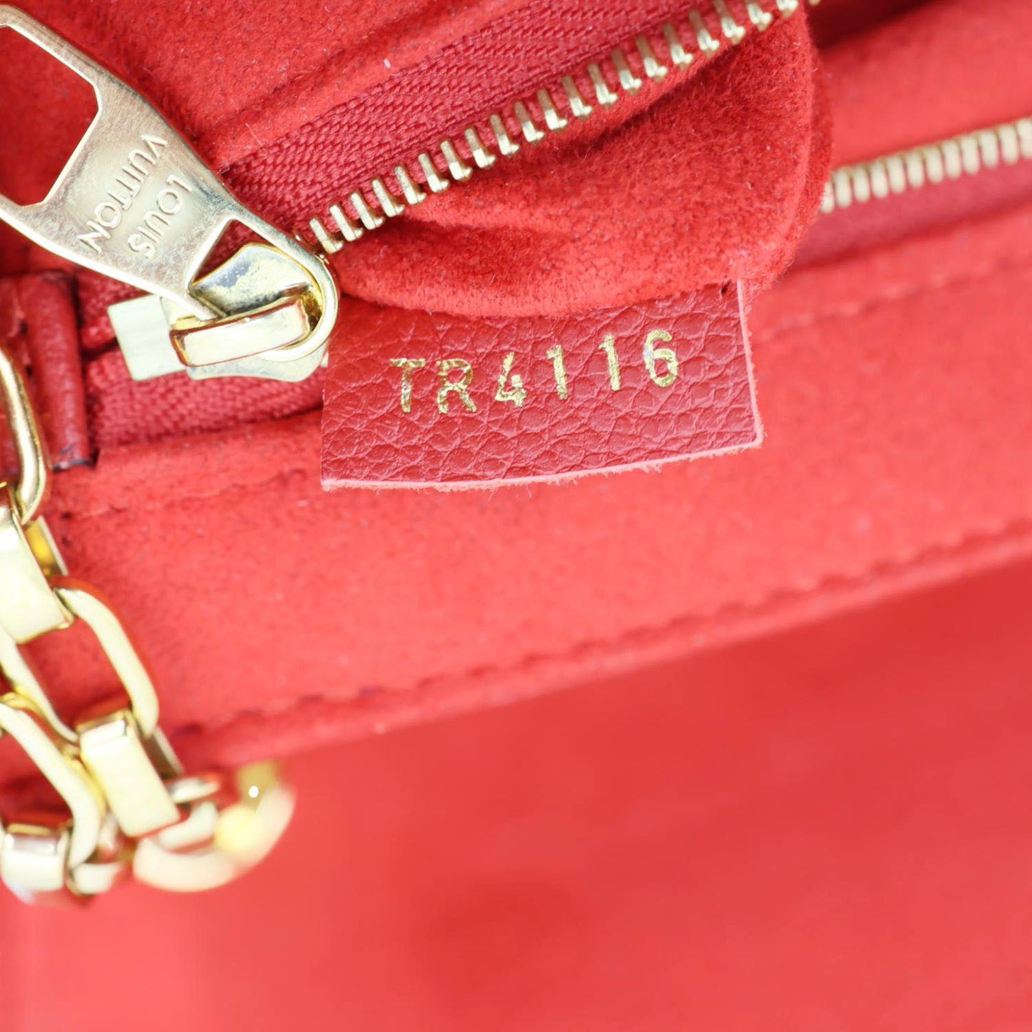 LOUIS VUITTON Saint Germain PM Monogram Empreinte Leather Shoulder Bag Cerise