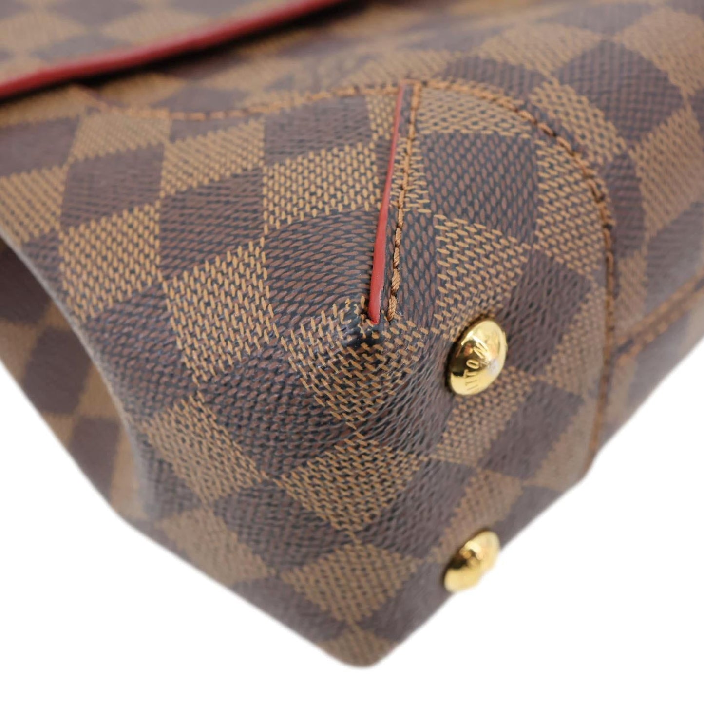 LOUIS VUITTON Caissa Damier Ebene Chain Clutch Shoulder Bag Brown