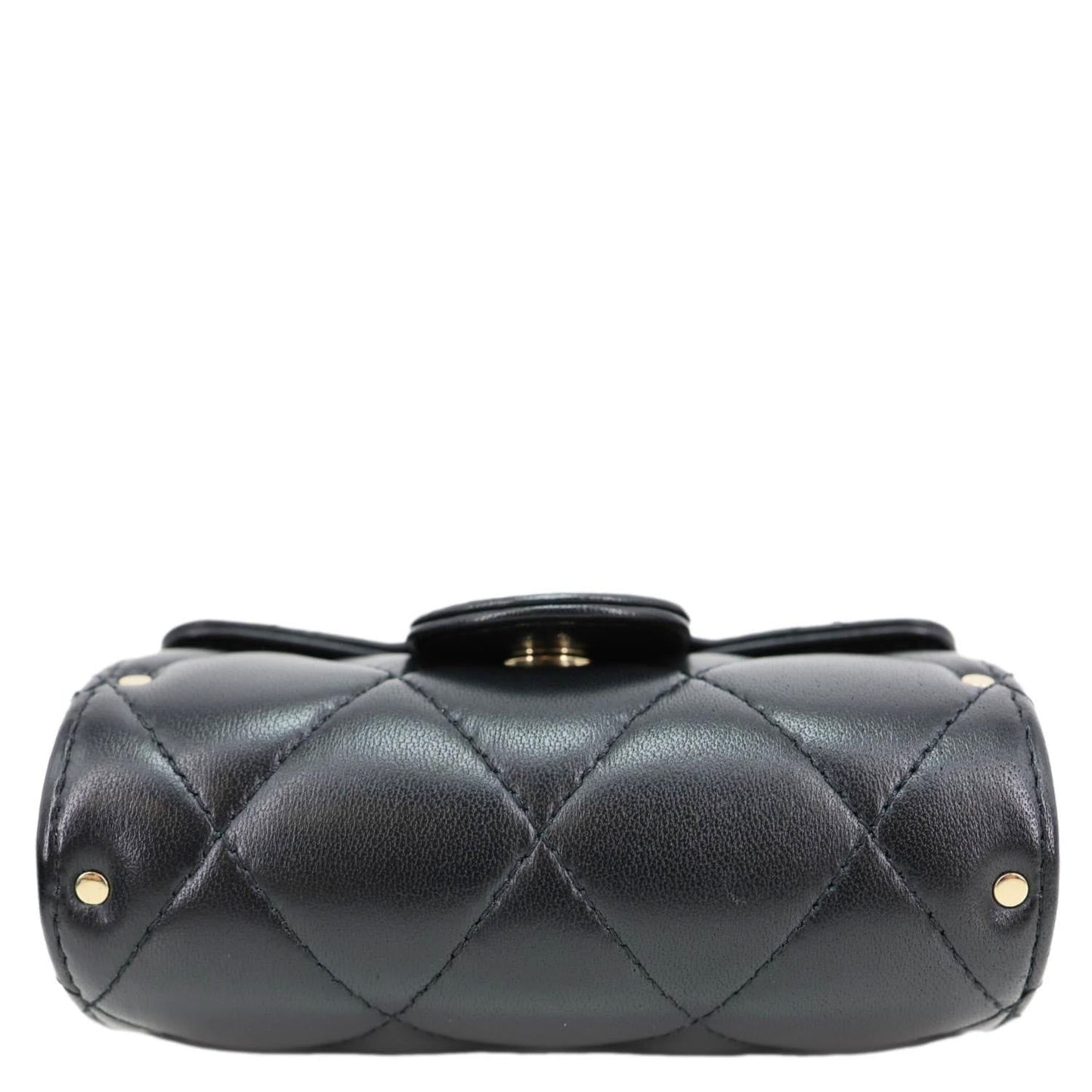 CHANEL Box Of Secrets Quilted Lambskin Leather Chain Crossbody Bag Black