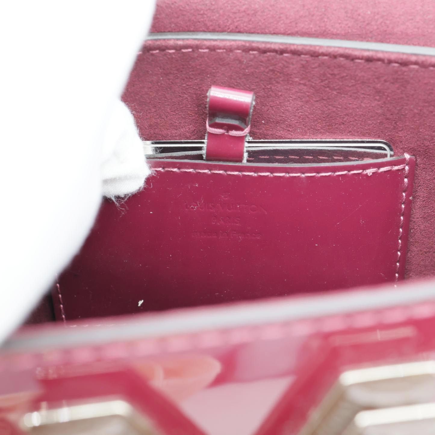 LOUIS VUITTON Twist PM Monogram Patent Leather Shoulder Bag Red