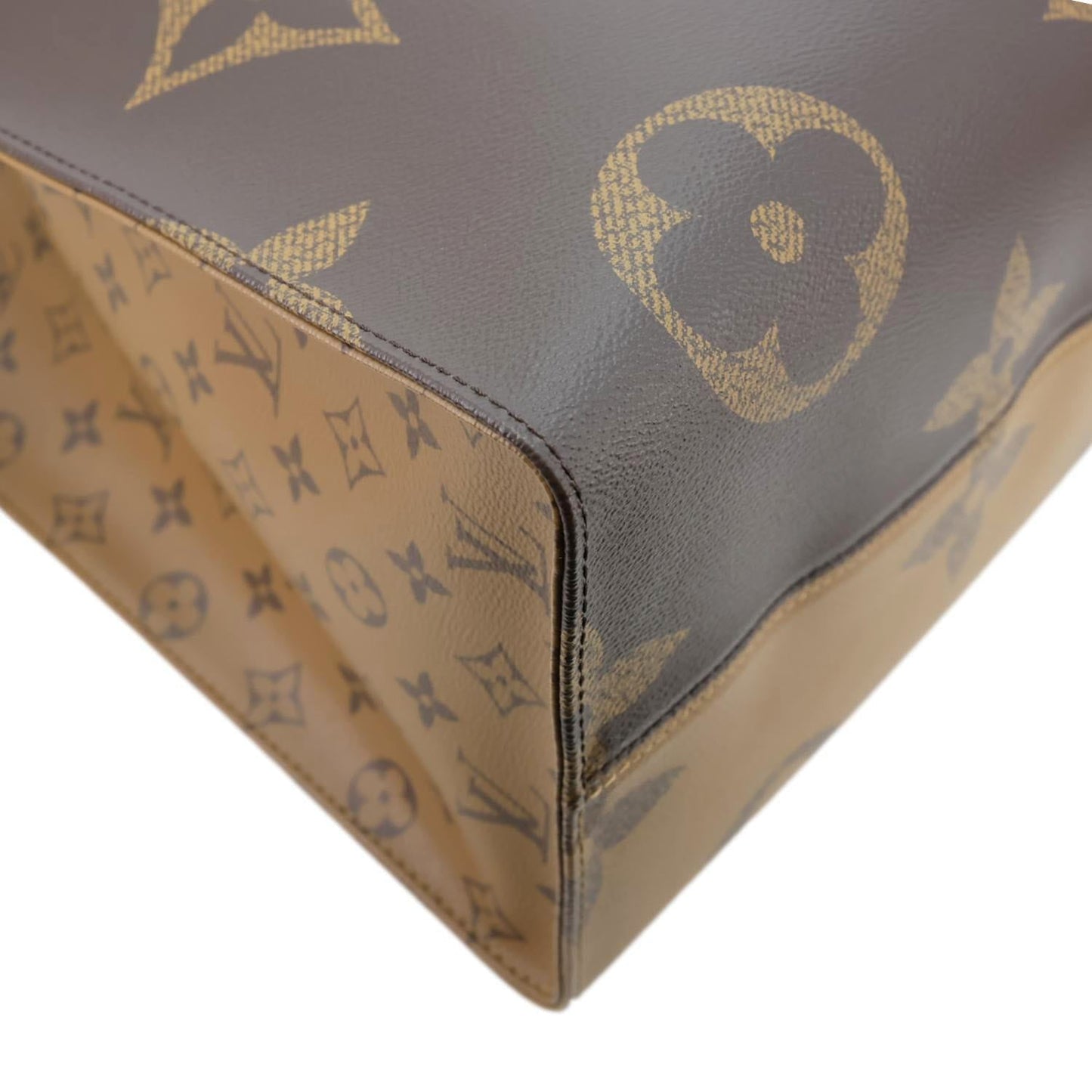 LOUIS VUITTON Onthego GM Reverse Monogram Giant Canvas Shoulder Bag Brown