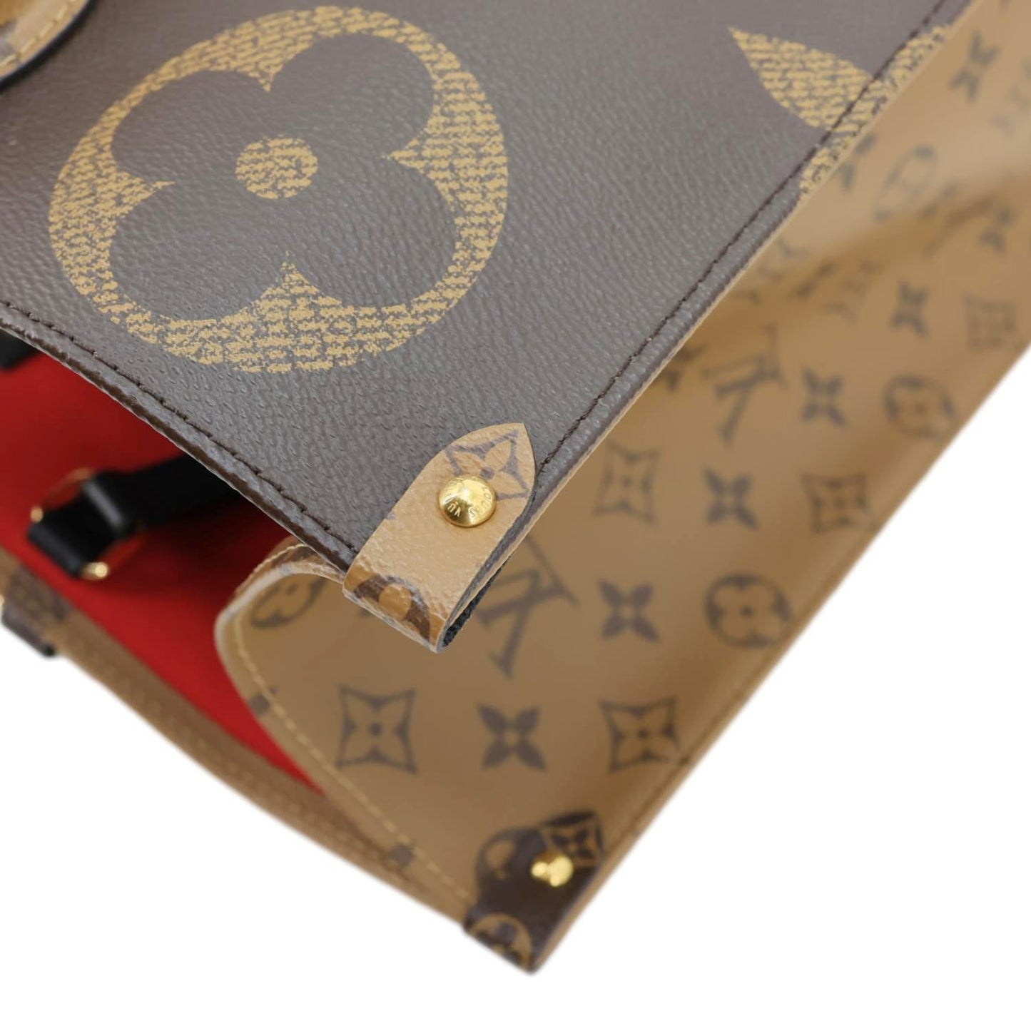 LOUIS VUITTON Onthego GM Reverse Monogram Giant Canvas Shoulder Bag Brown