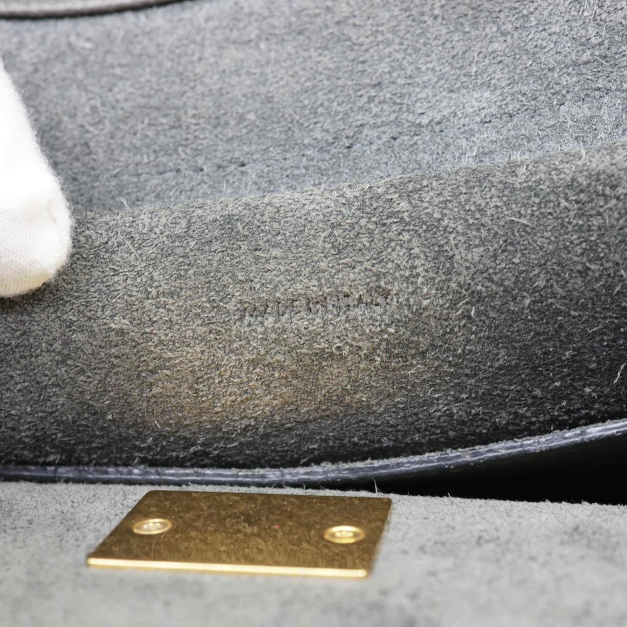CELINE Mini Belt Grained Calfskin Leather Shoulder Bag Grey