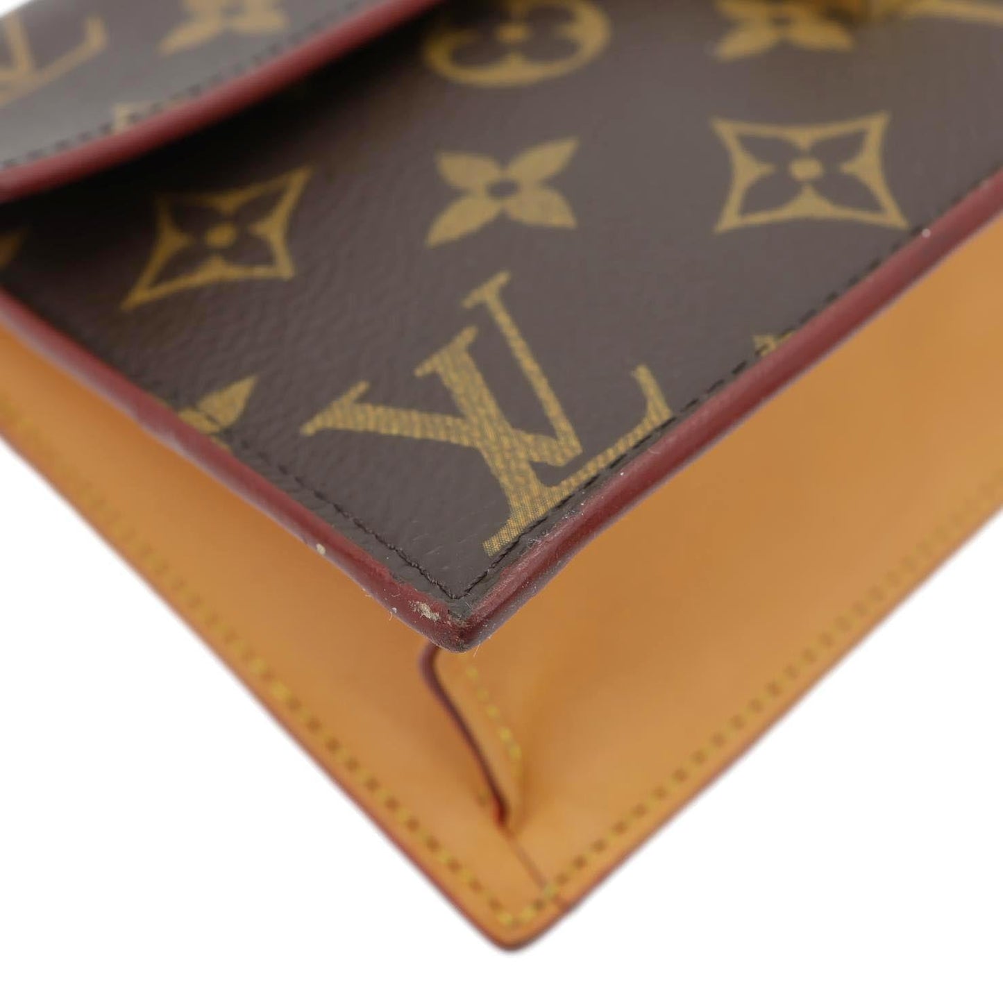LOUIS VUITTON S Lock Monogram Canvas Belt Pouch Brown