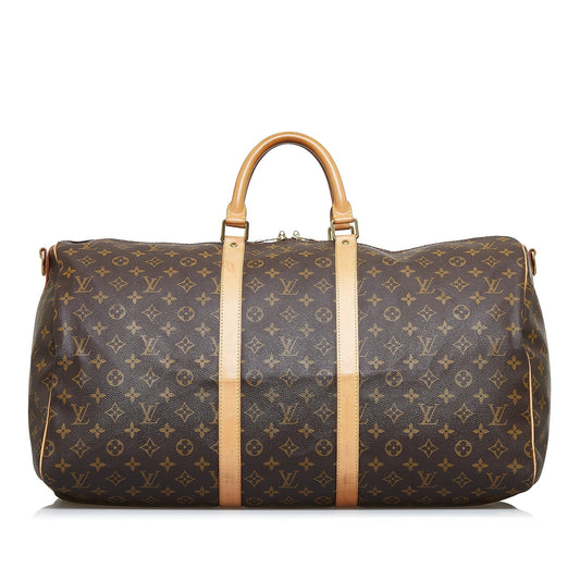 LOUIS VUITTON Monogram Keepall Bandouliere 55 Travel Bag