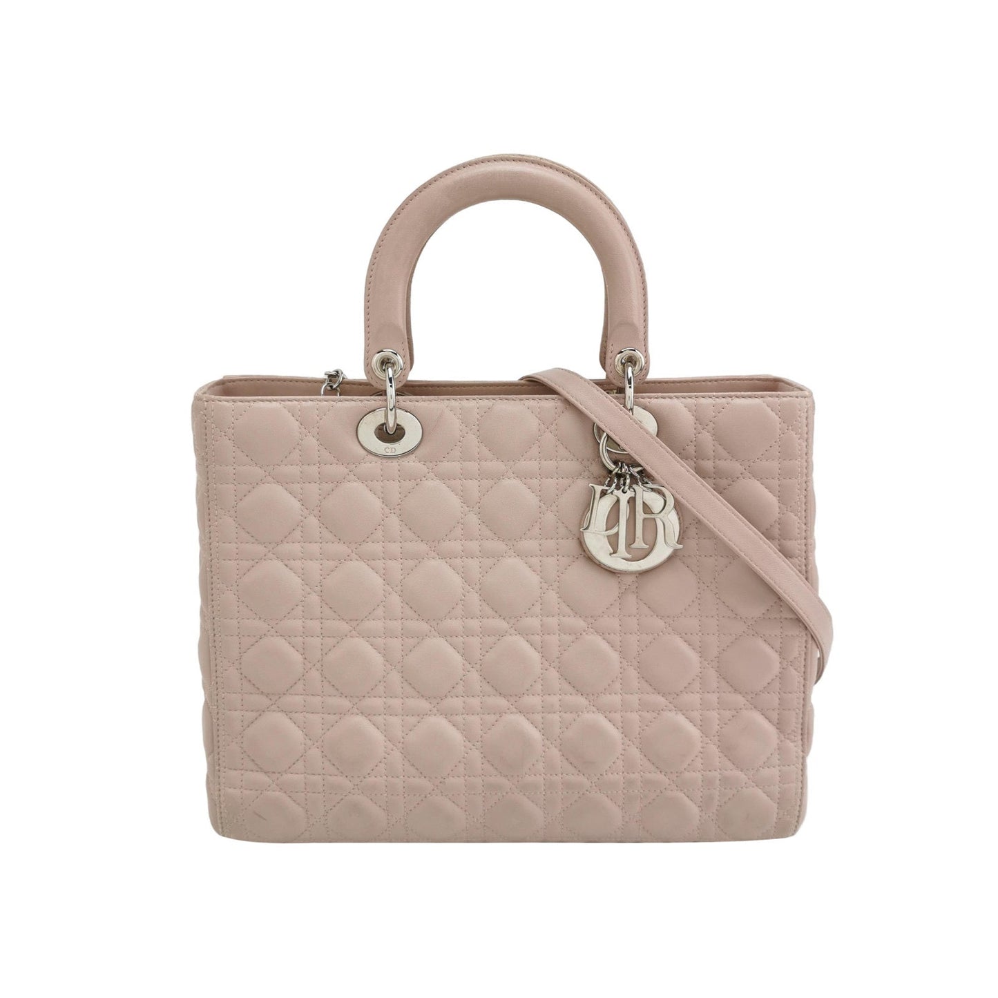 Lady Dior 2012 Large Bag Pink Lambskin Cannage Leather