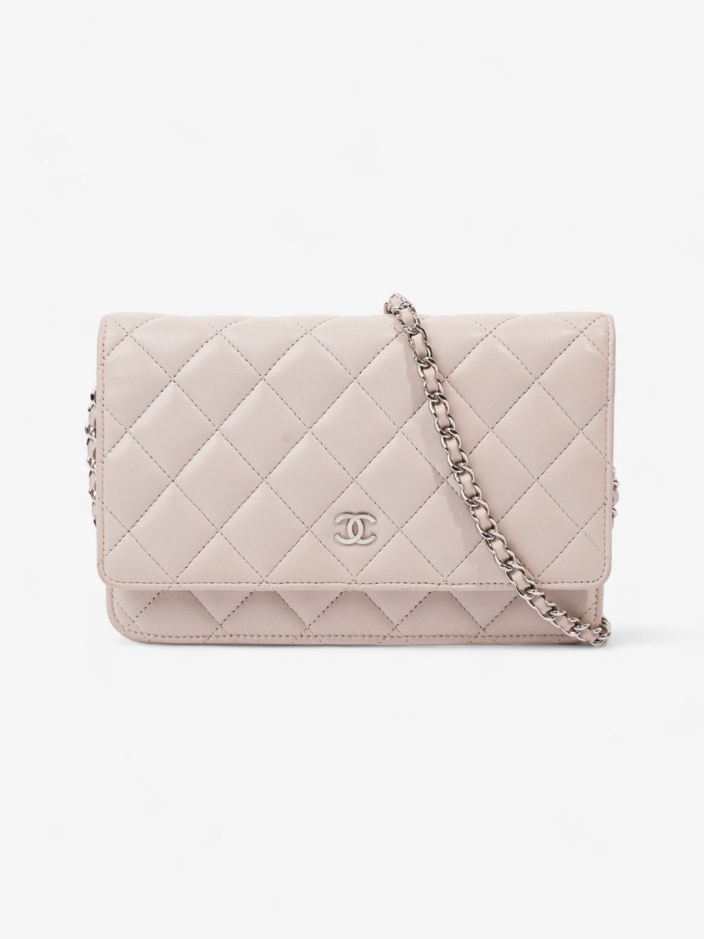 Chanel Classic Wallet On Chain Pale Pink Lambskin Leather