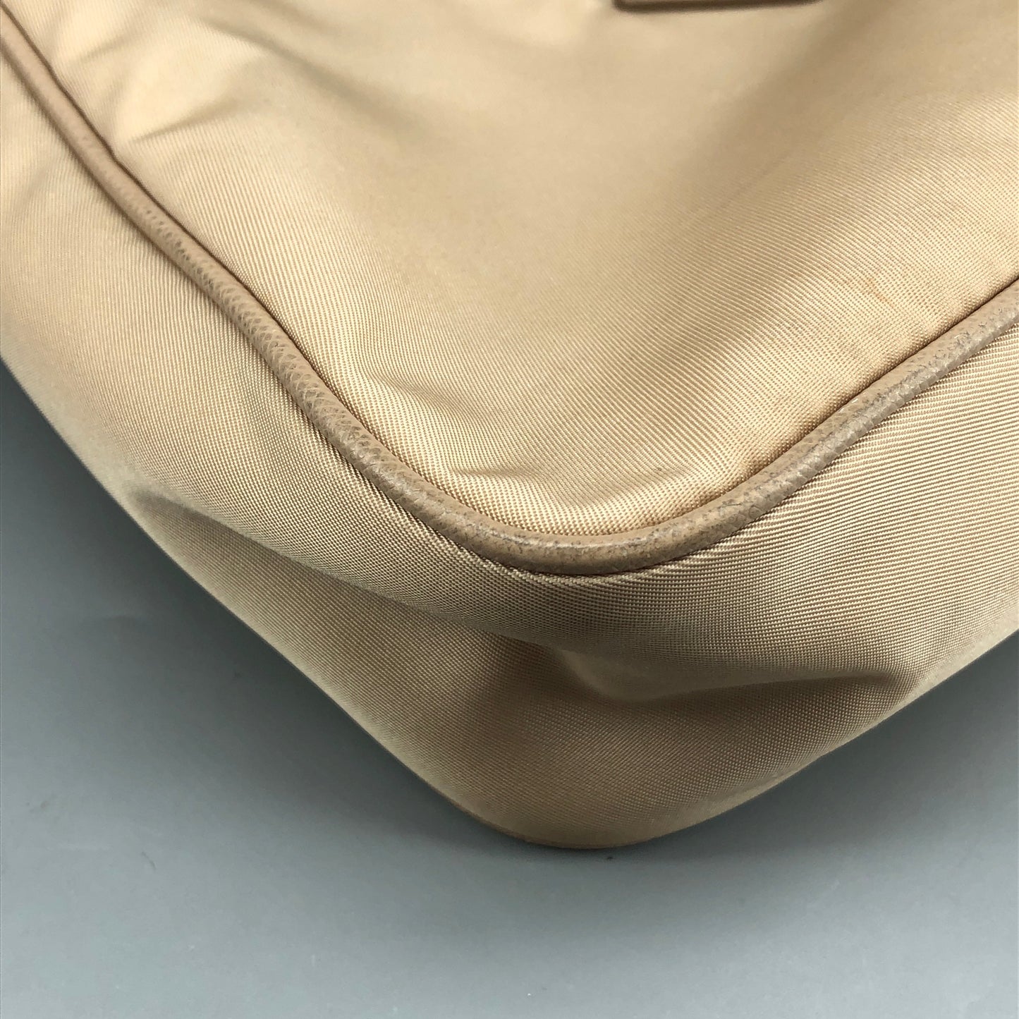 Prada Re-Nylon Classic Hobo Shoulder Bag Beige