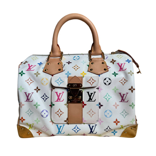 Louis Vuitton x Takashi Murakami Speedy 30 Lock White Multicolor