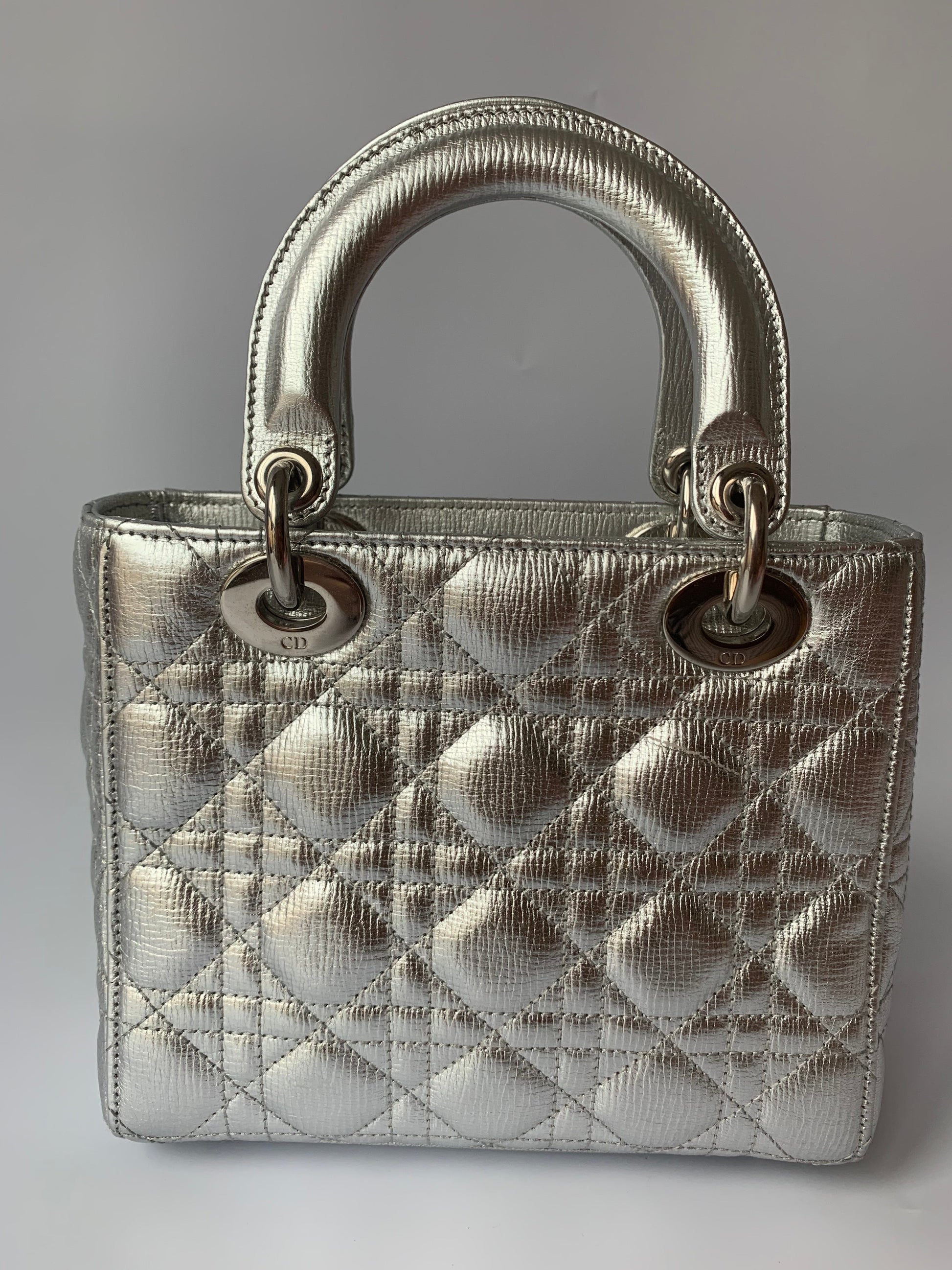 Lady Dior ABCdior Small Silver Cannage Lambskin Handbag