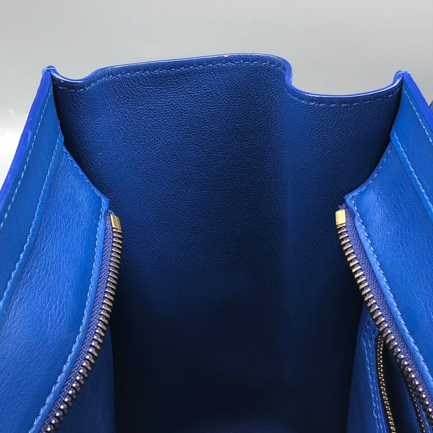 Celine Royal Blue Smooth Leather Luggage Handbag