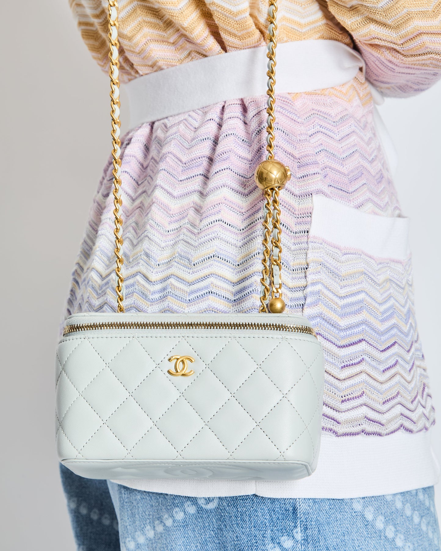 Chanel *HOT* Chanel Pastel Blue Coco Vanity Bag - Rovelle Bags