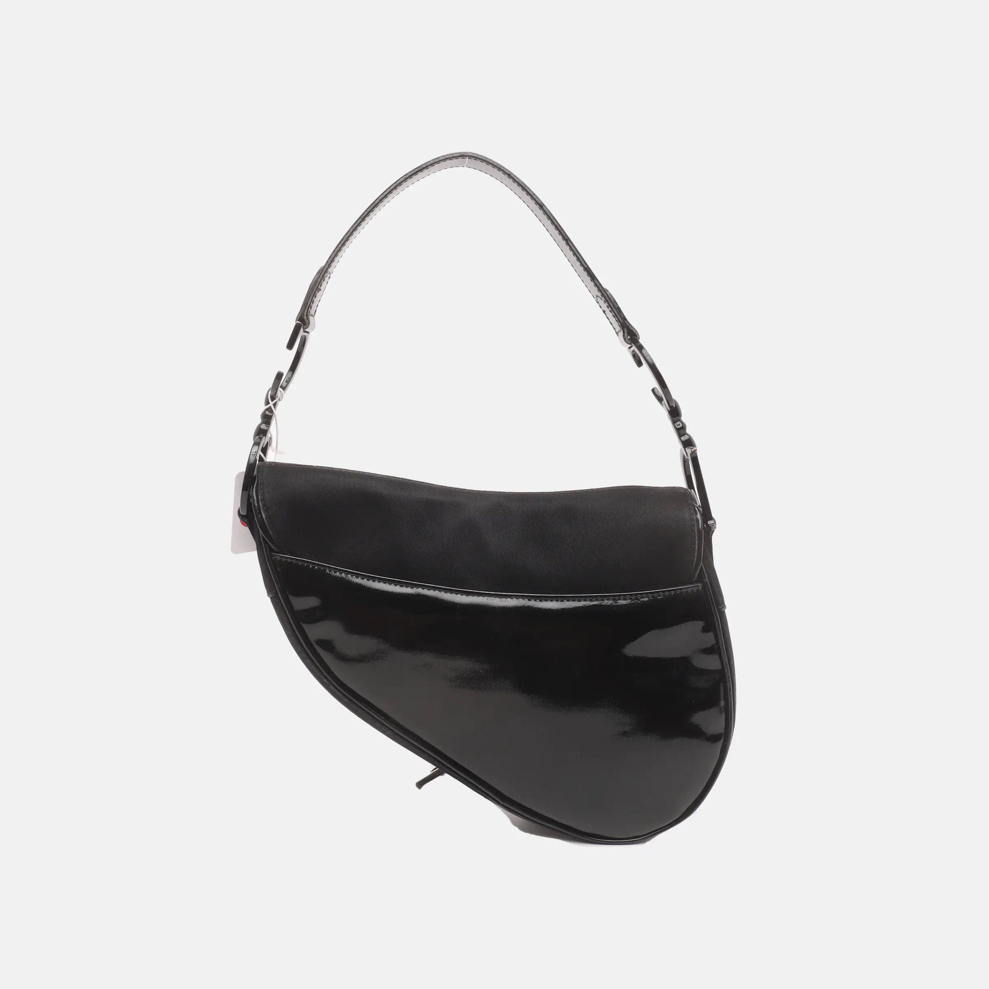 Dior Saddle So Black Fabric and Patent Leather Shoulder Bag