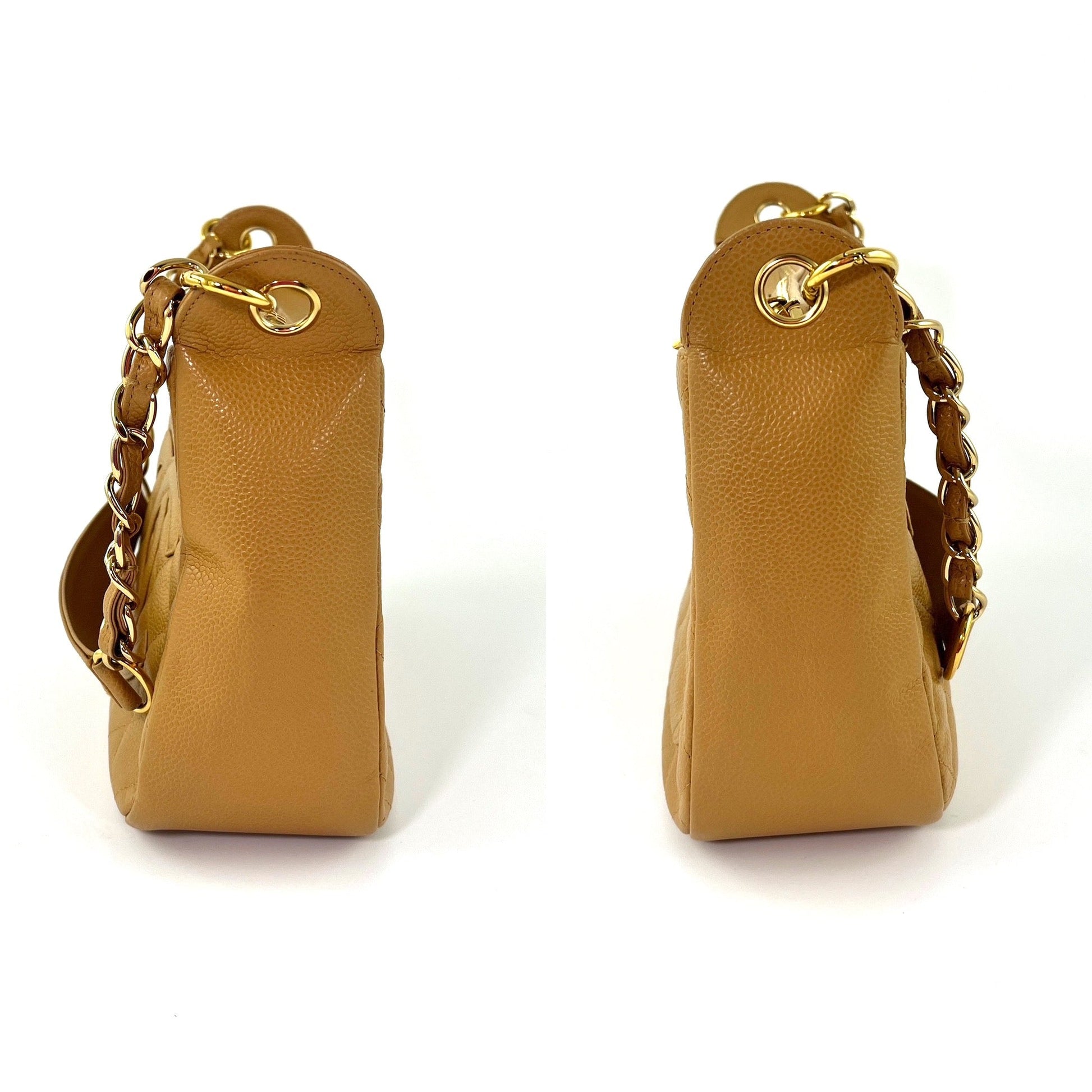 Chanel Timeless Beige Quilted Caviar Hobo Hobo Bag - Rovelle Bags
