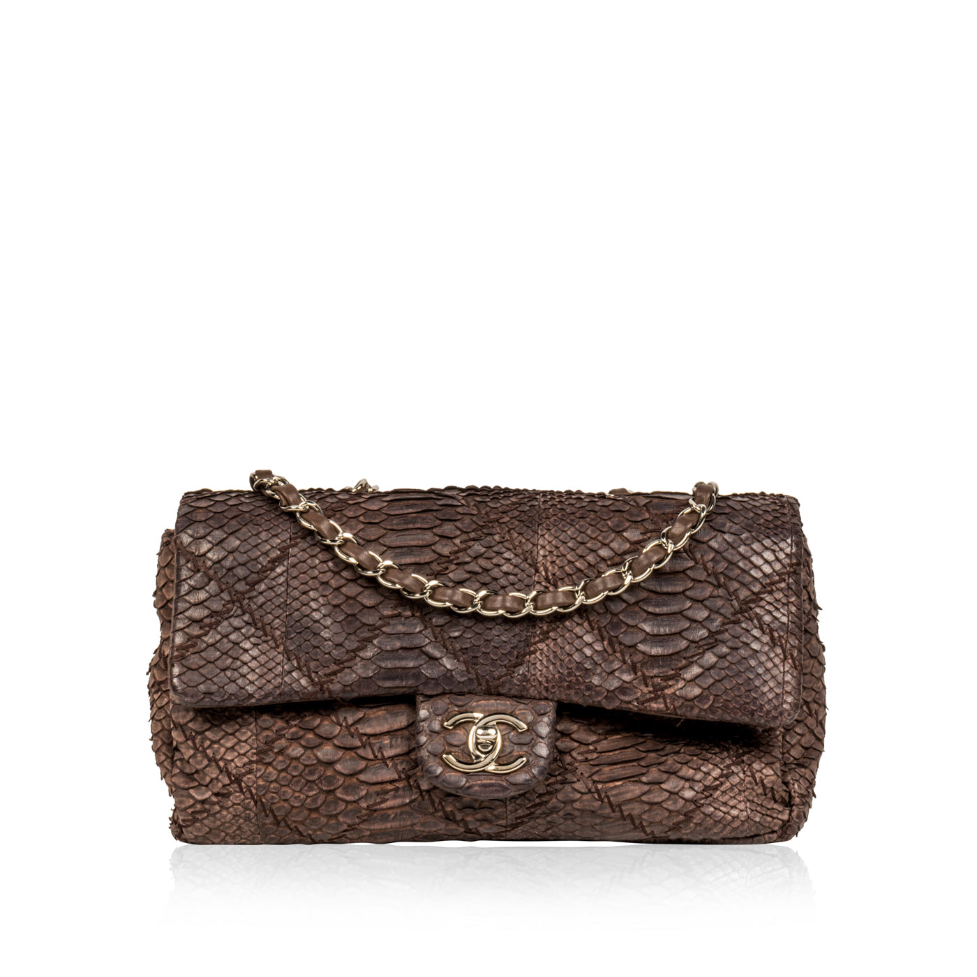 Chanel Classic Flap Leather Brown Shoulder Bag Style 2