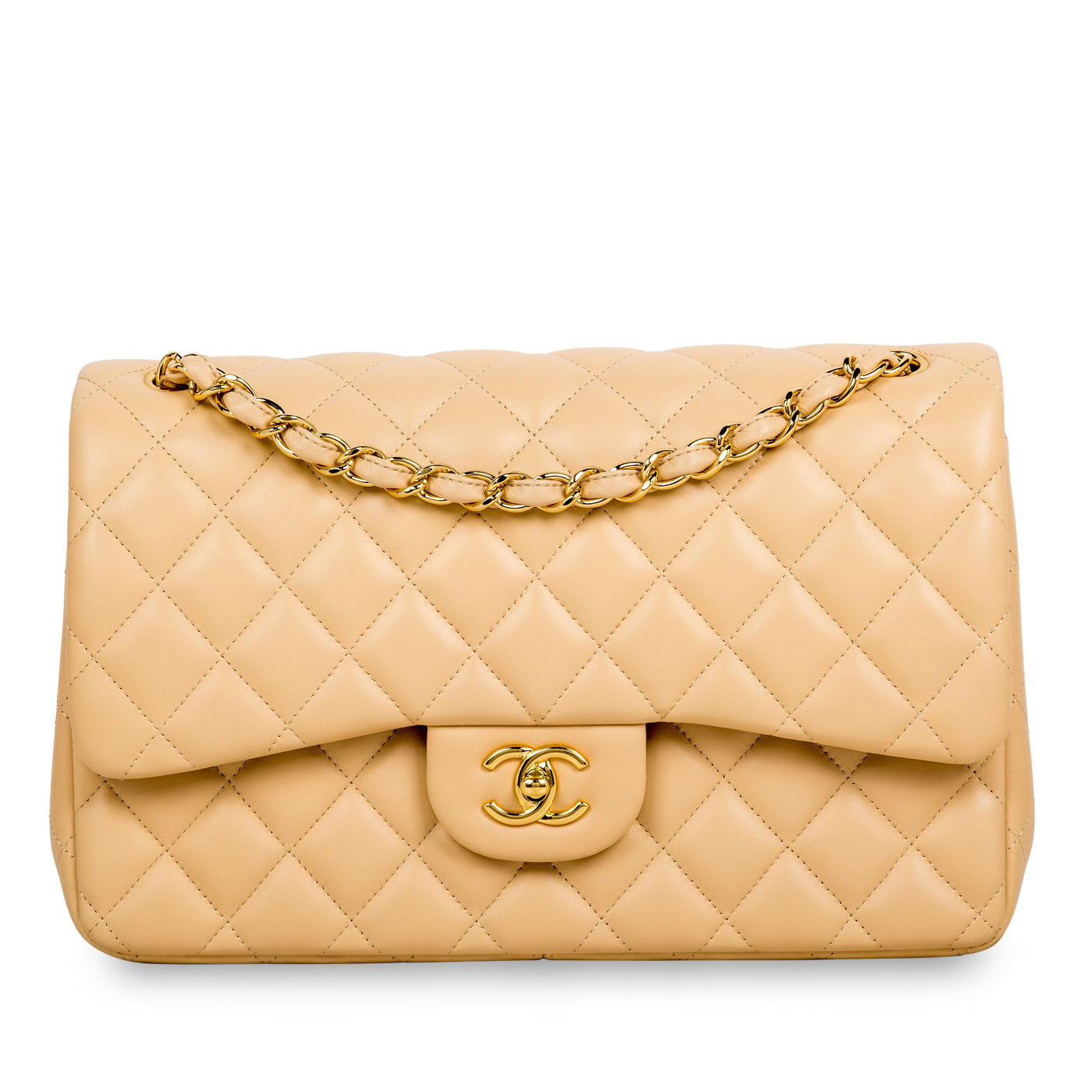 Chanel Classic Flap Lambskin Gold Shoulder Bag Style 17